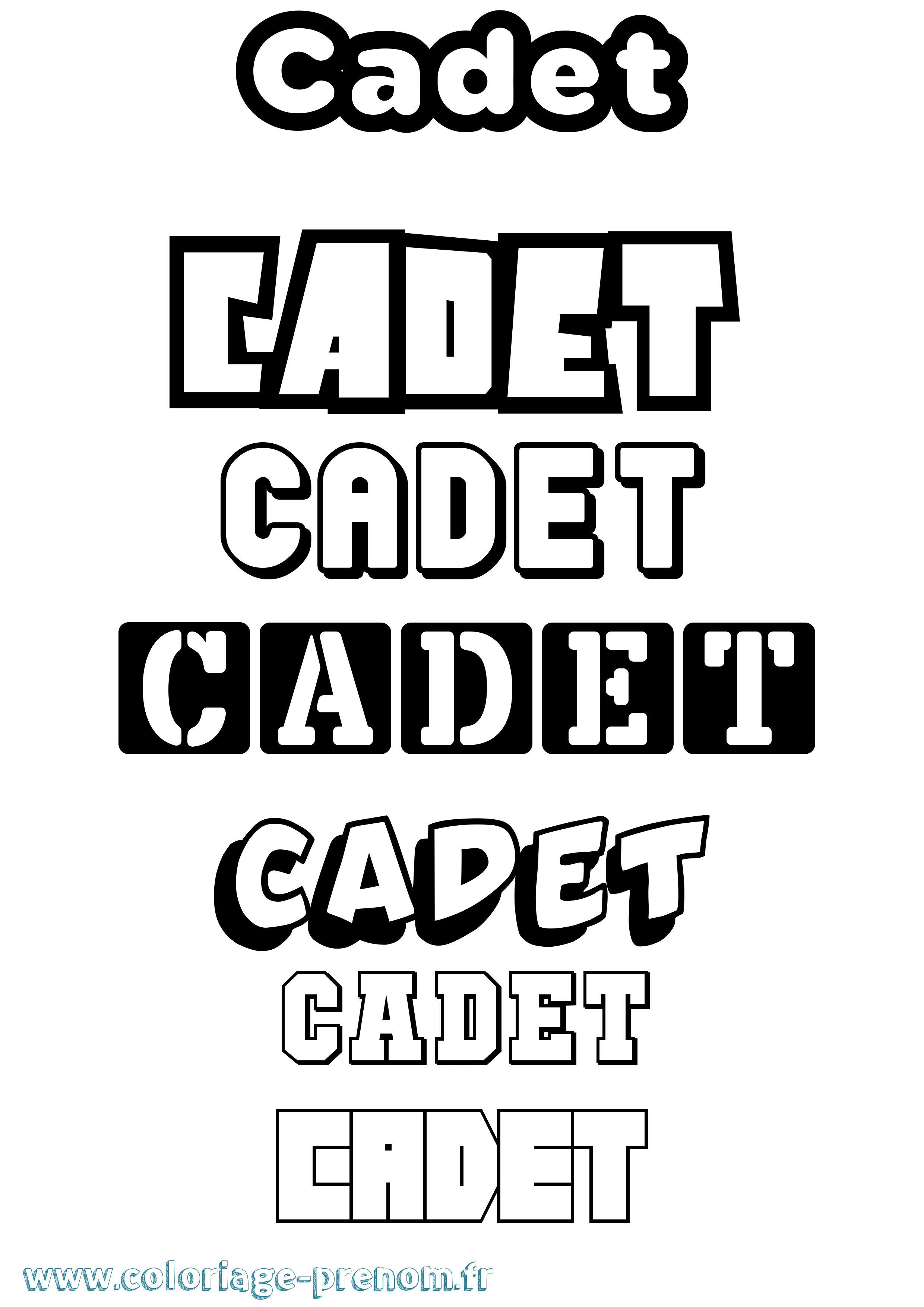 Coloriage Cadet Simple Coloriage prénom Cadet Simple