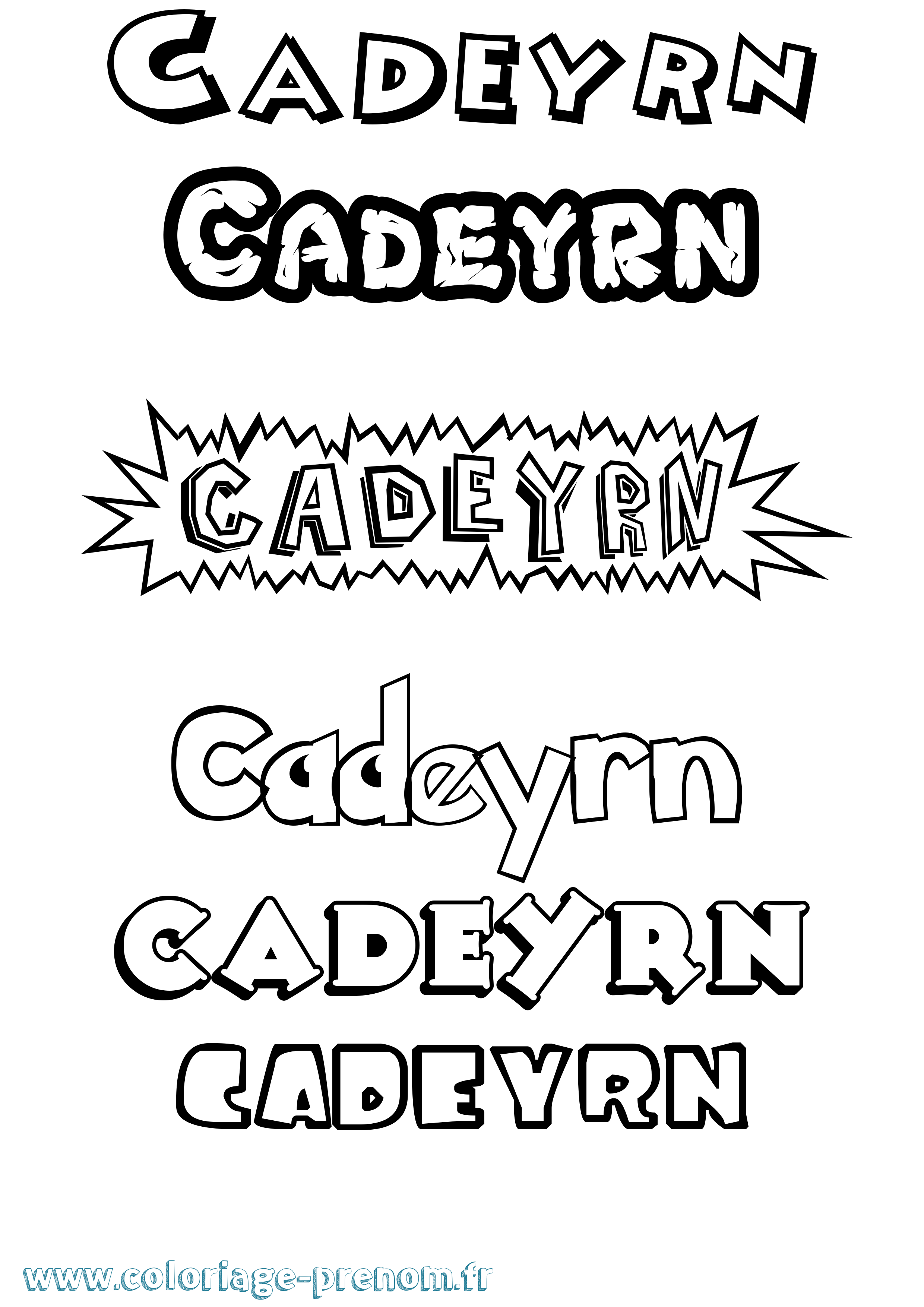 Coloriage prénom Cadeyrn Dessin Animé