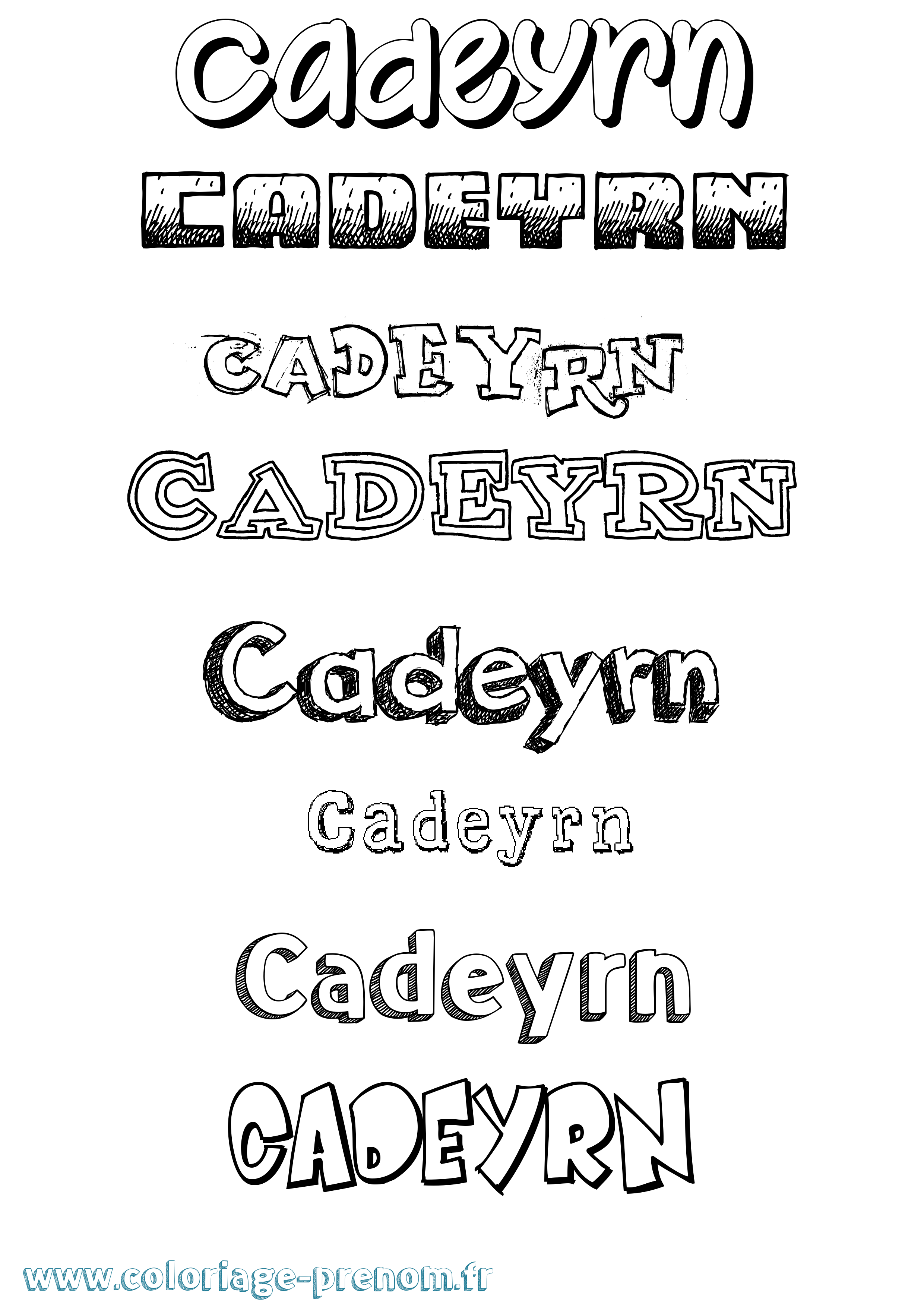 Coloriage prénom Cadeyrn Dessiné