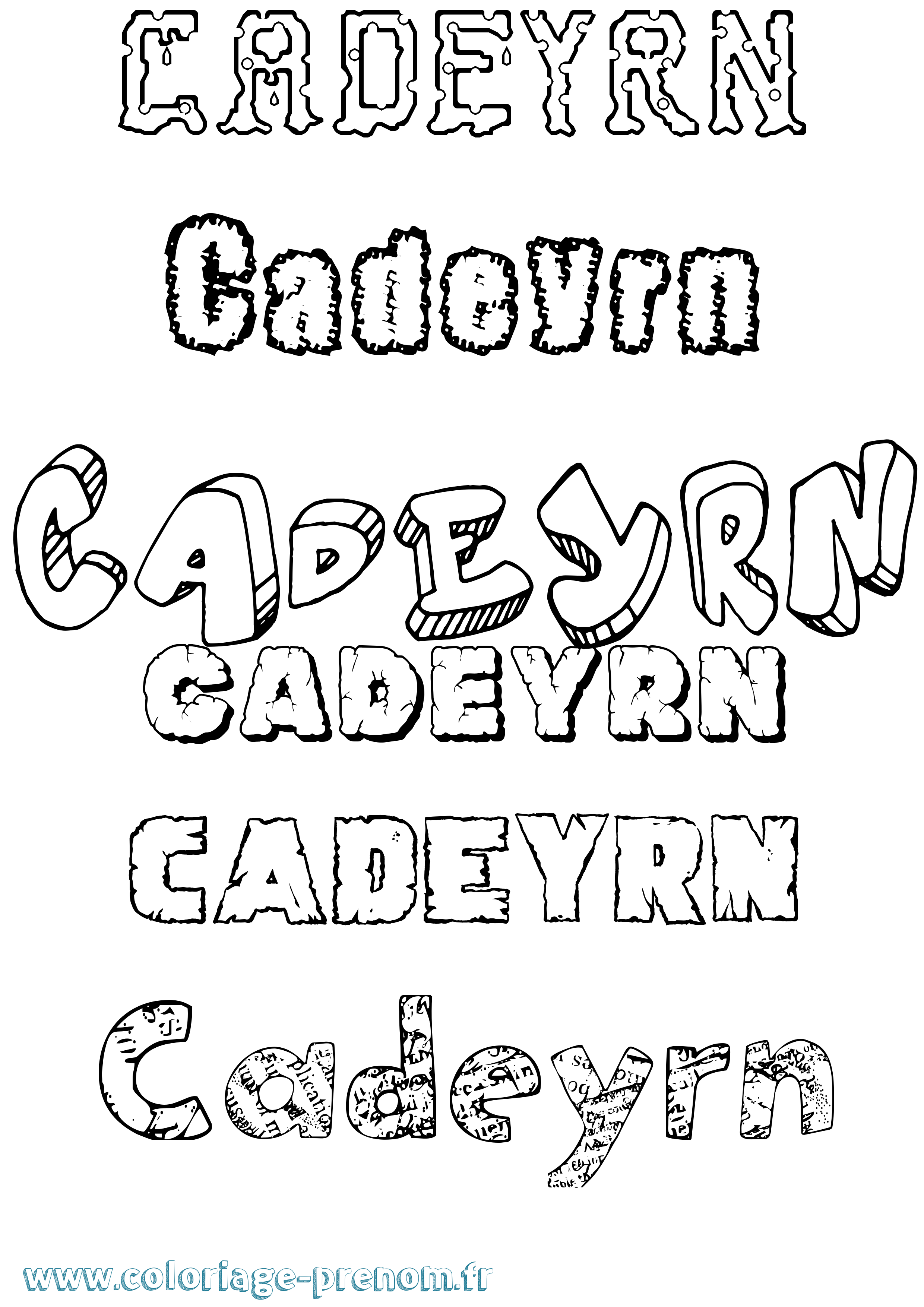 Coloriage prénom Cadeyrn Destructuré