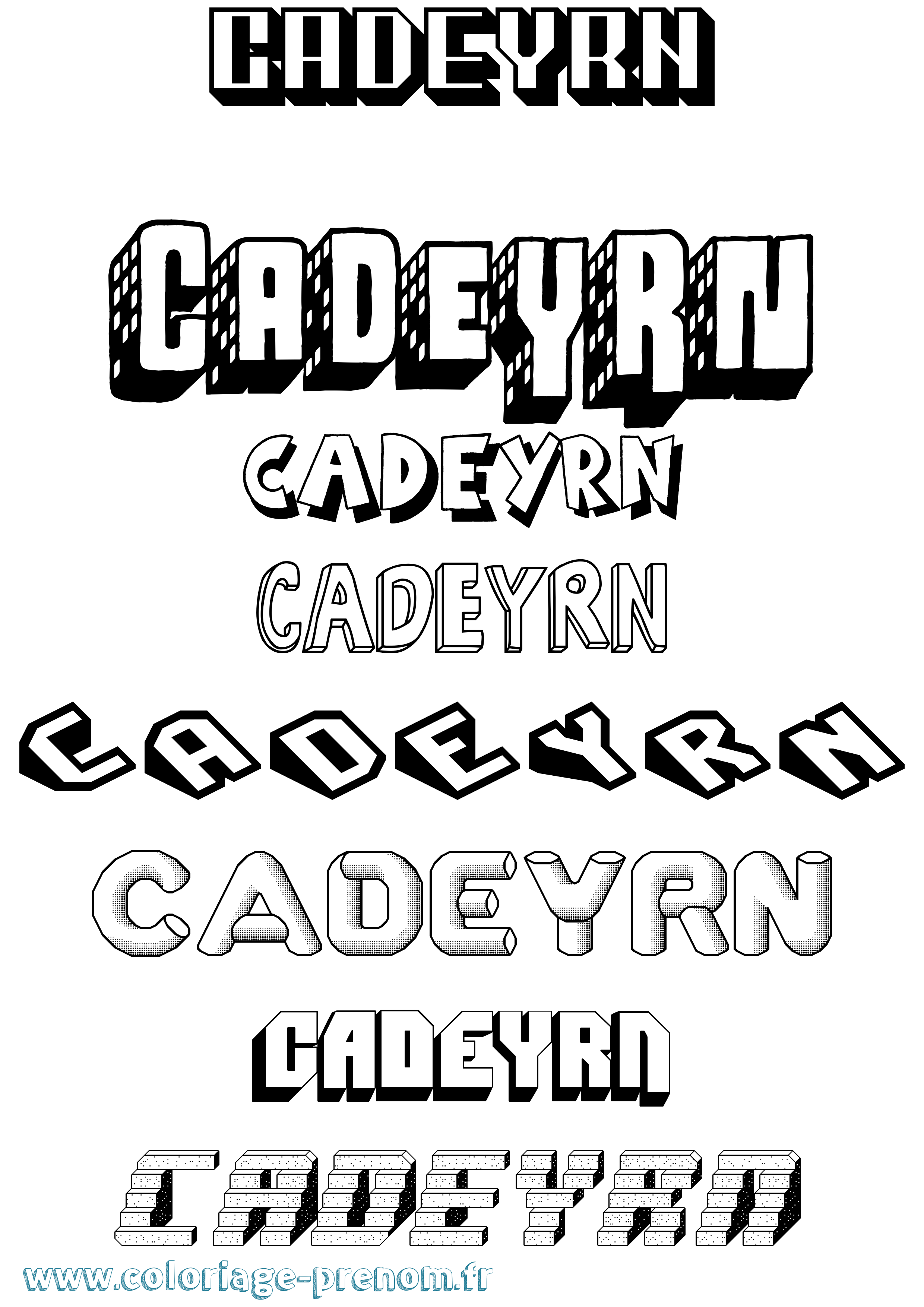 Coloriage prénom Cadeyrn Effet 3D
