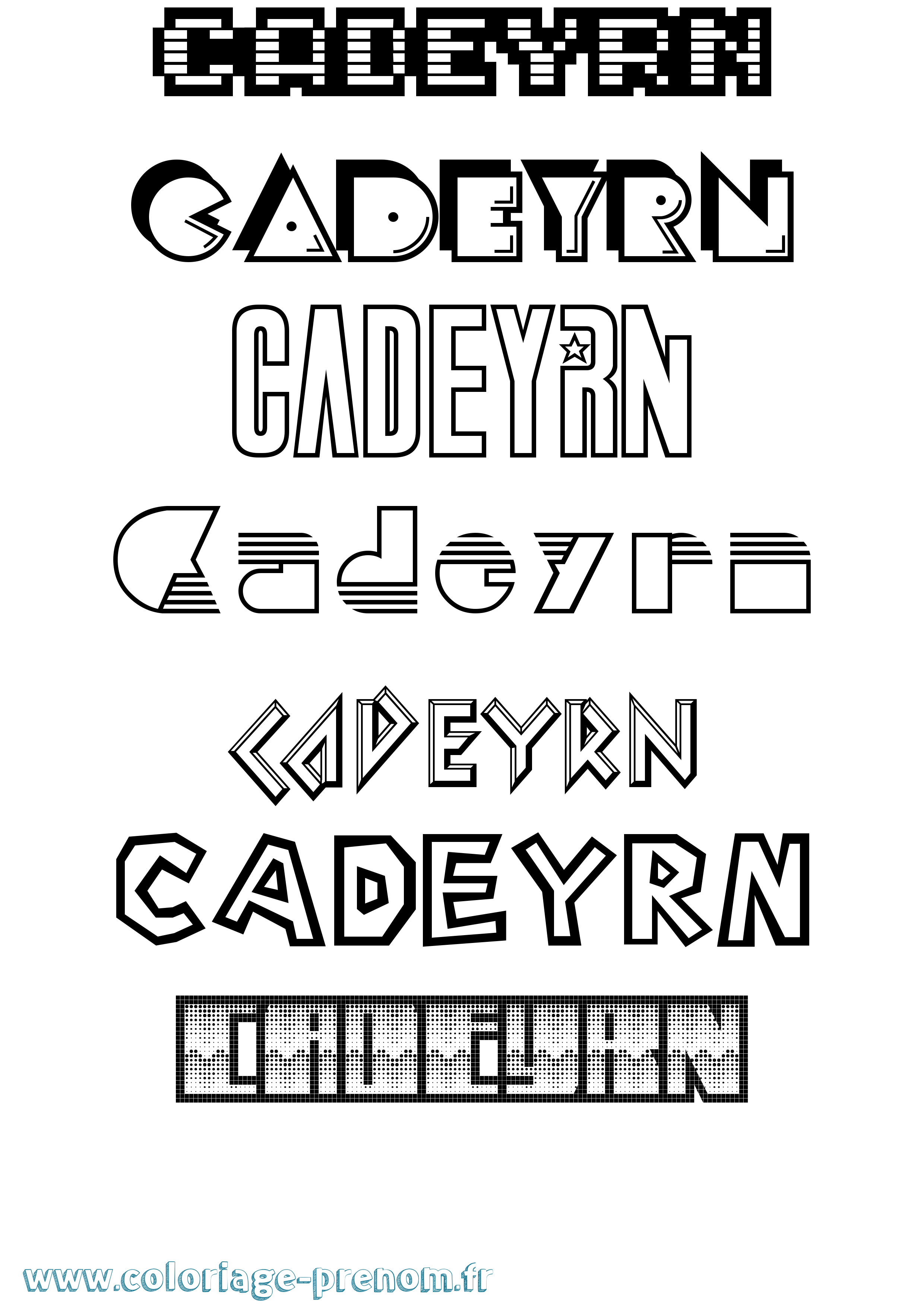 Coloriage prénom Cadeyrn Jeux Vidéos