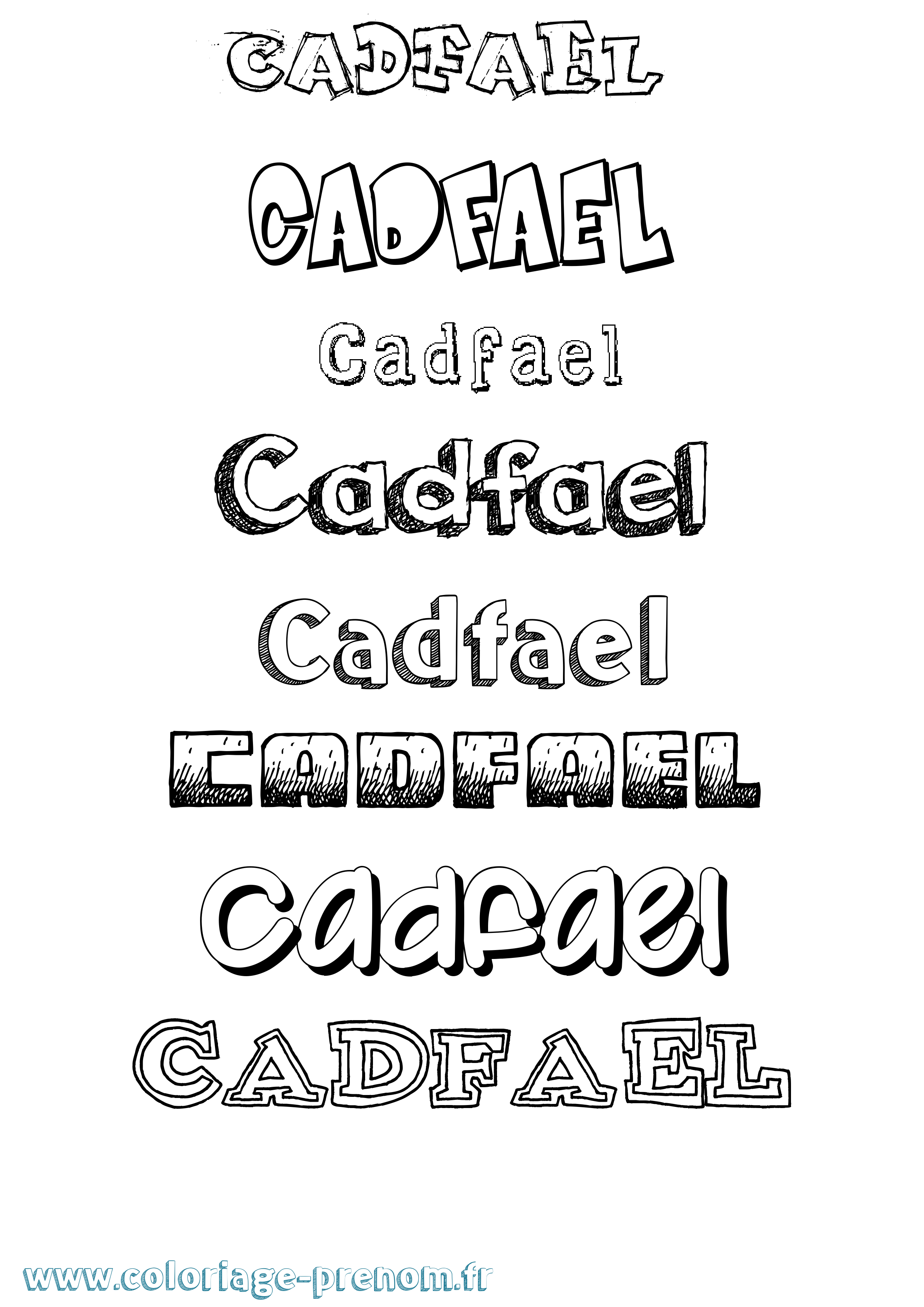 Coloriage Cadfael Dessiné Coloriage prénom Cadfael Dessiné