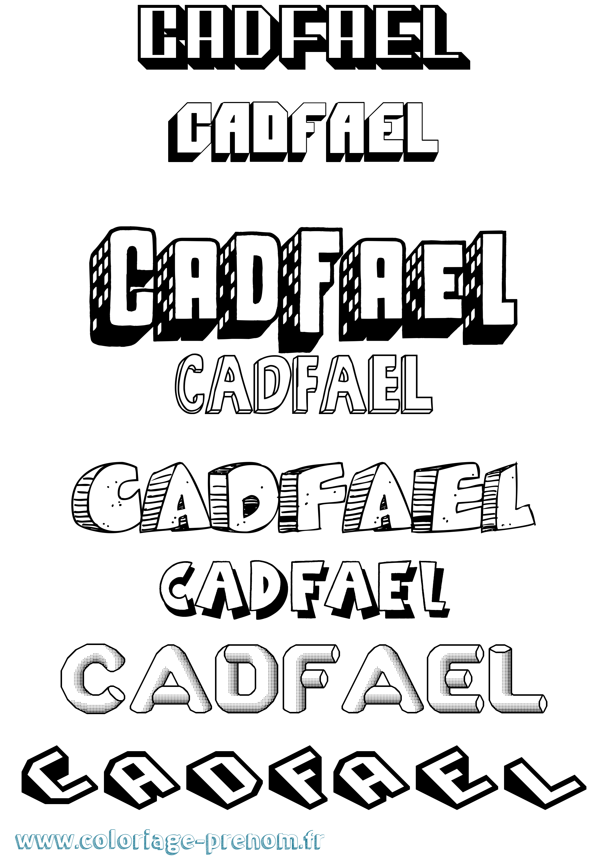 Coloriage Cadfael Effet 3D Coloriage prénom Cadfael Effet 3D