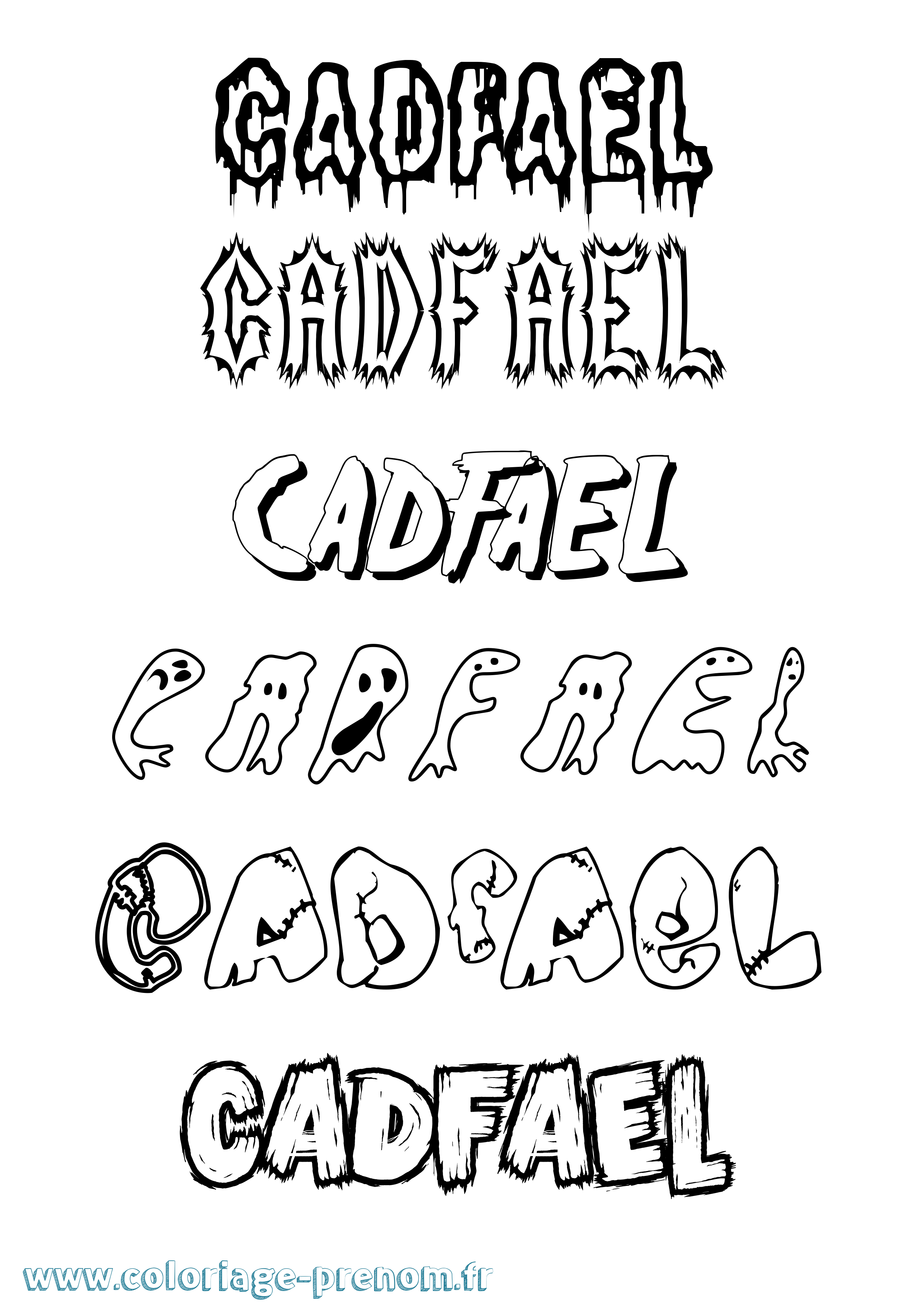 Coloriage prénom Cadfael Frisson
