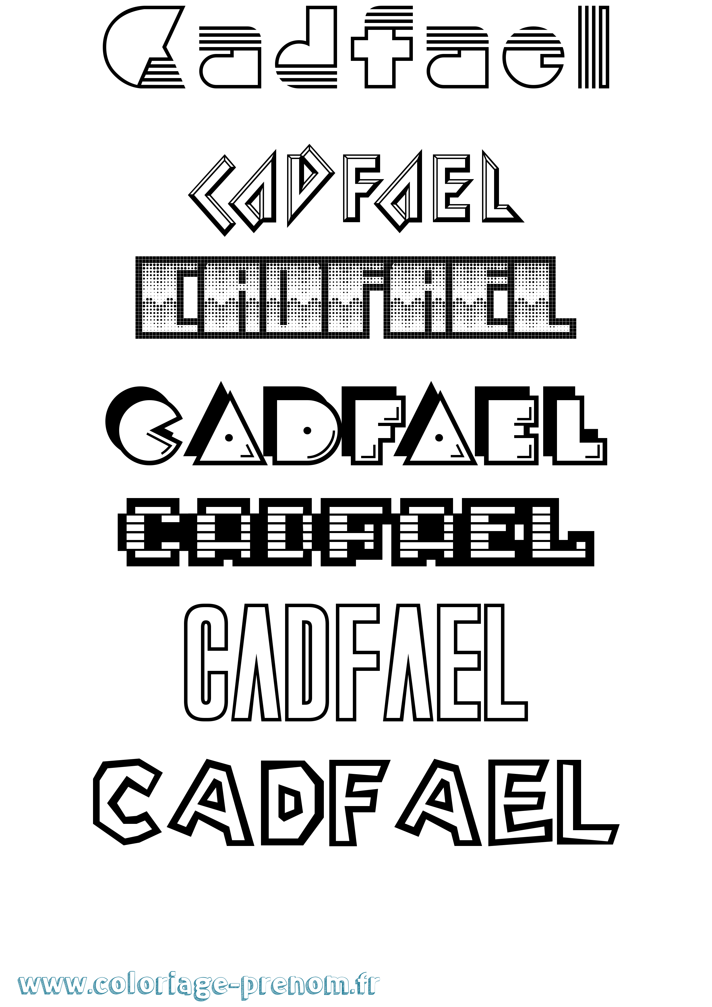 Coloriage prénom Cadfael Jeux Vidéos