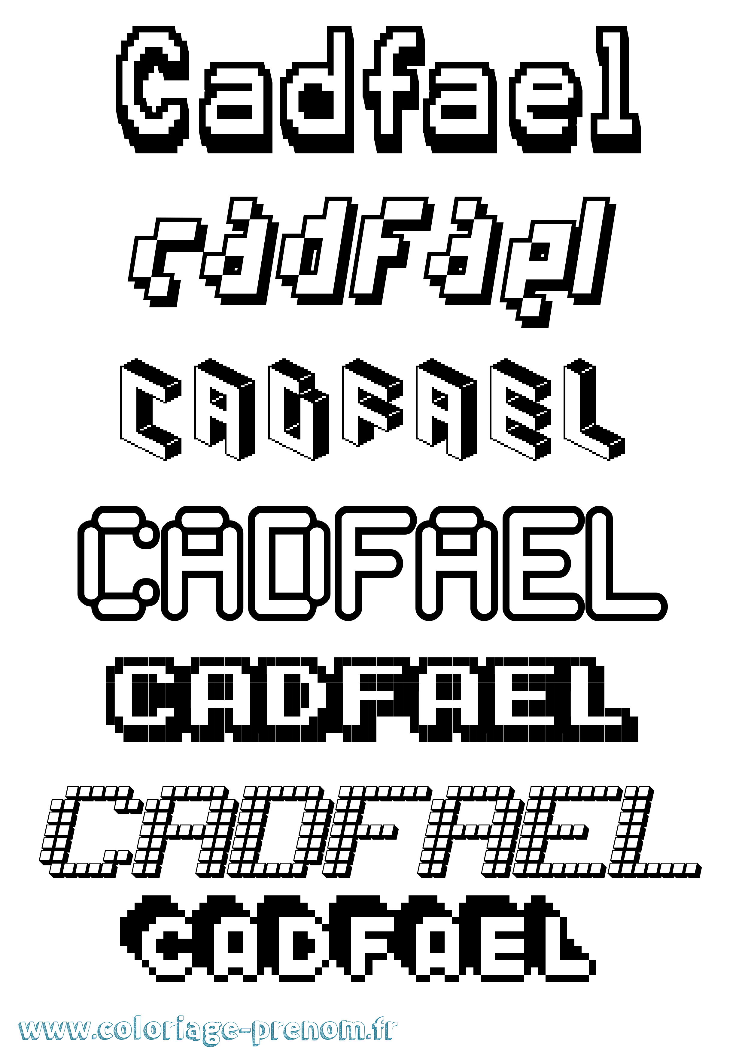 Coloriage Cadfael Pixel Coloriage prénom Cadfael Pixel