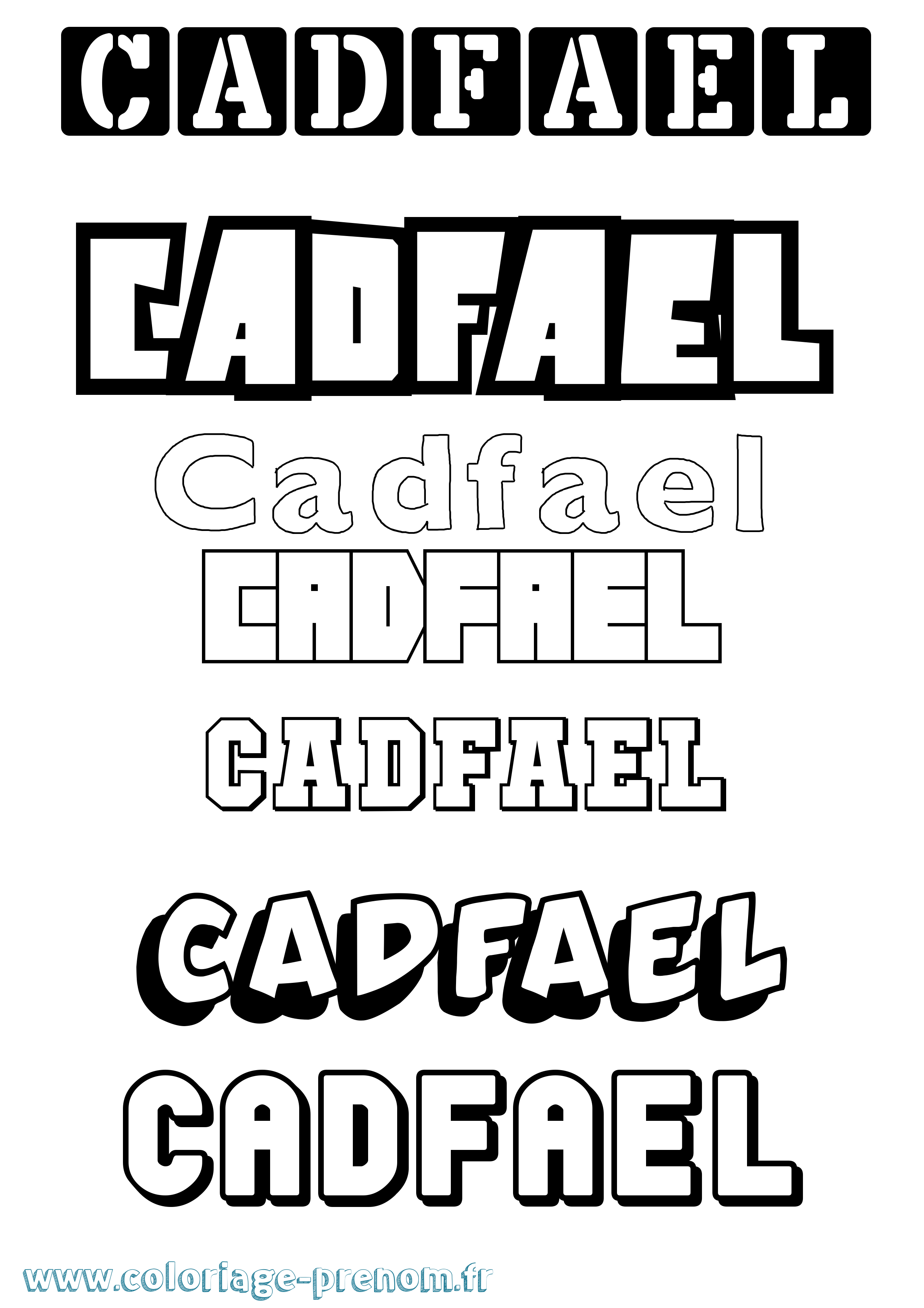 Coloriage Cadfael Simple Coloriage prénom Cadfael Simple