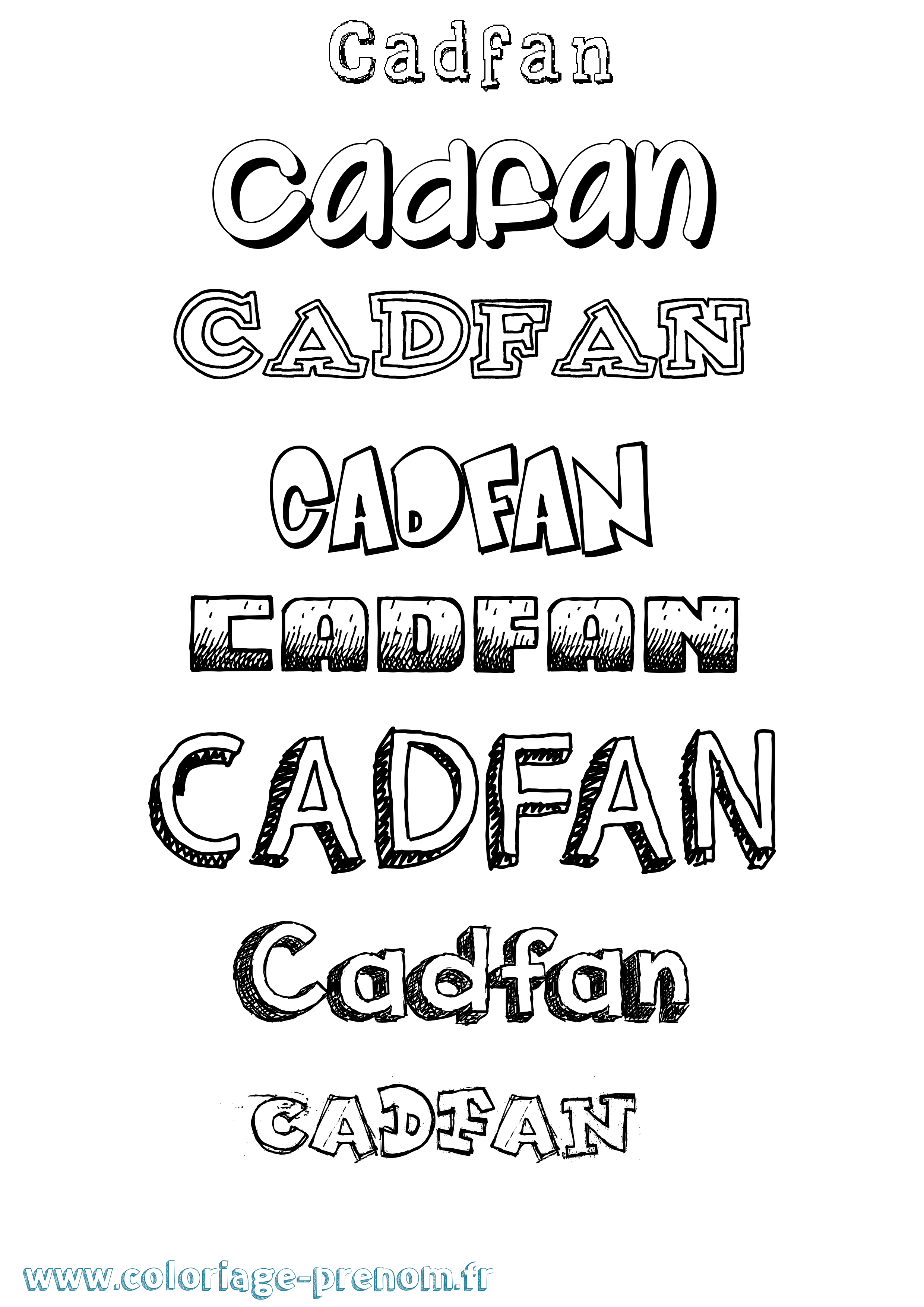 Coloriage prénom Cadfan Dessiné