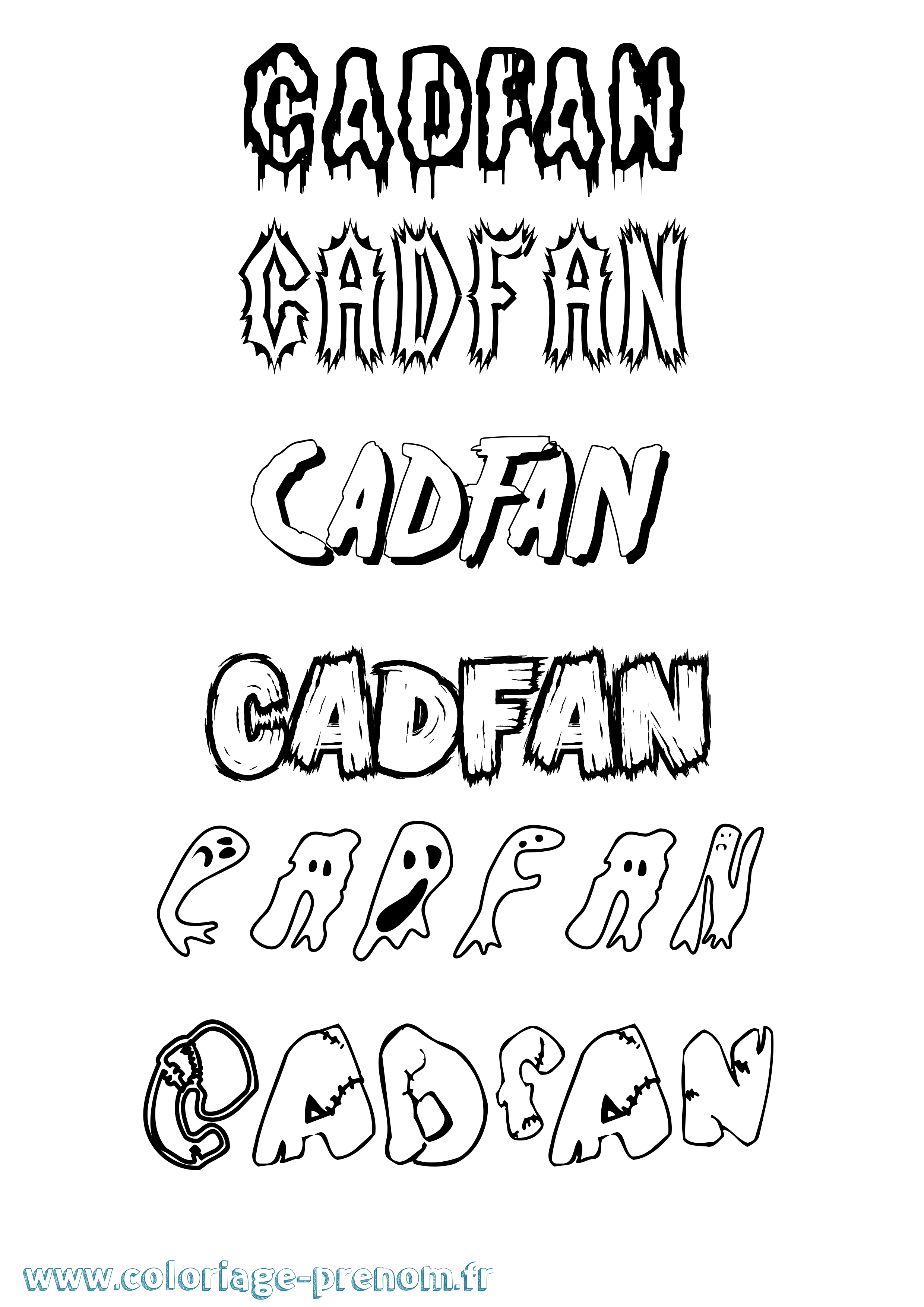 Coloriage prénom Cadfan Frisson