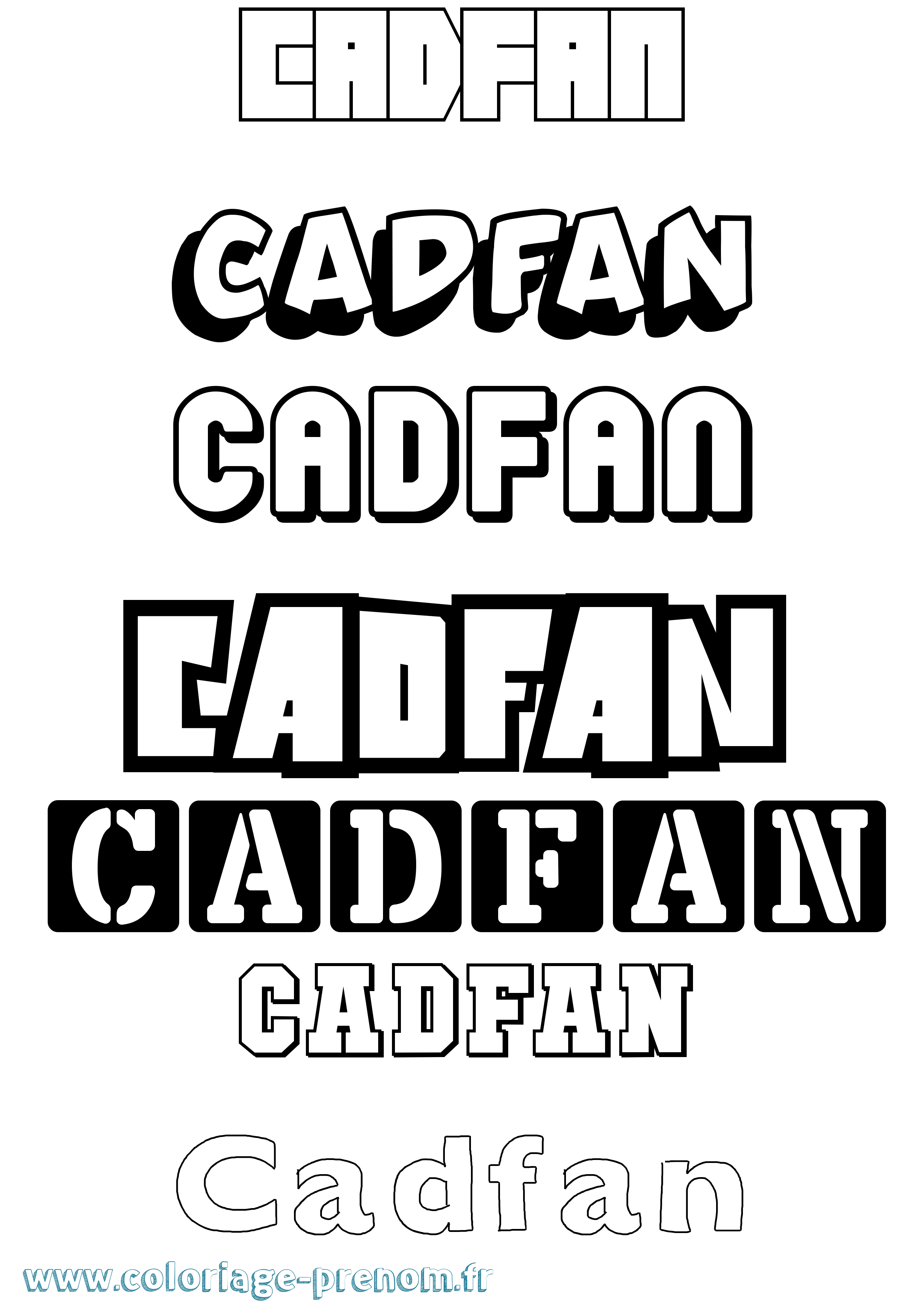 Coloriage prénom Cadfan Simple