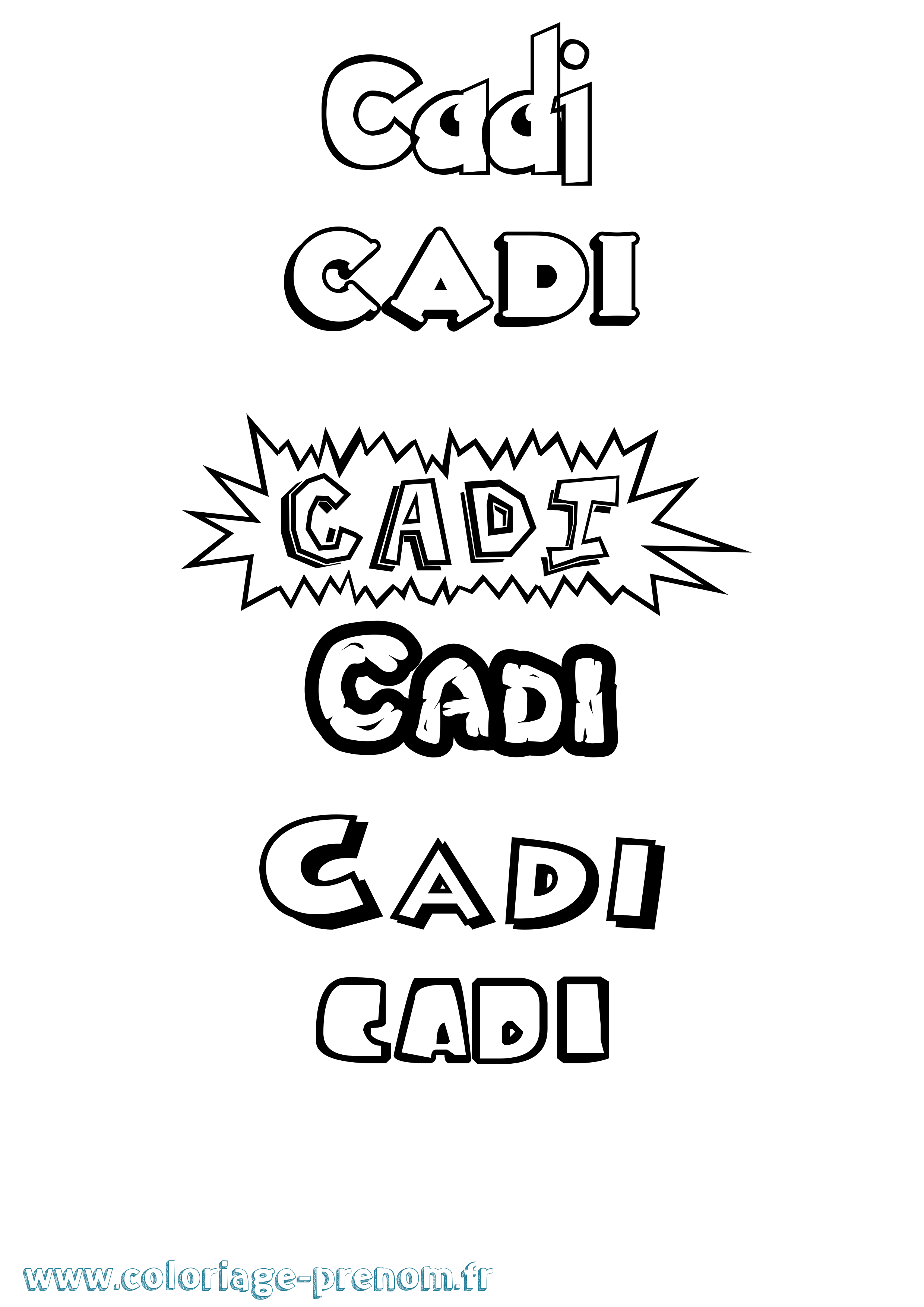 Coloriage Cadi Dessin Animé Coloriage prénom Cadi Dessin Animé