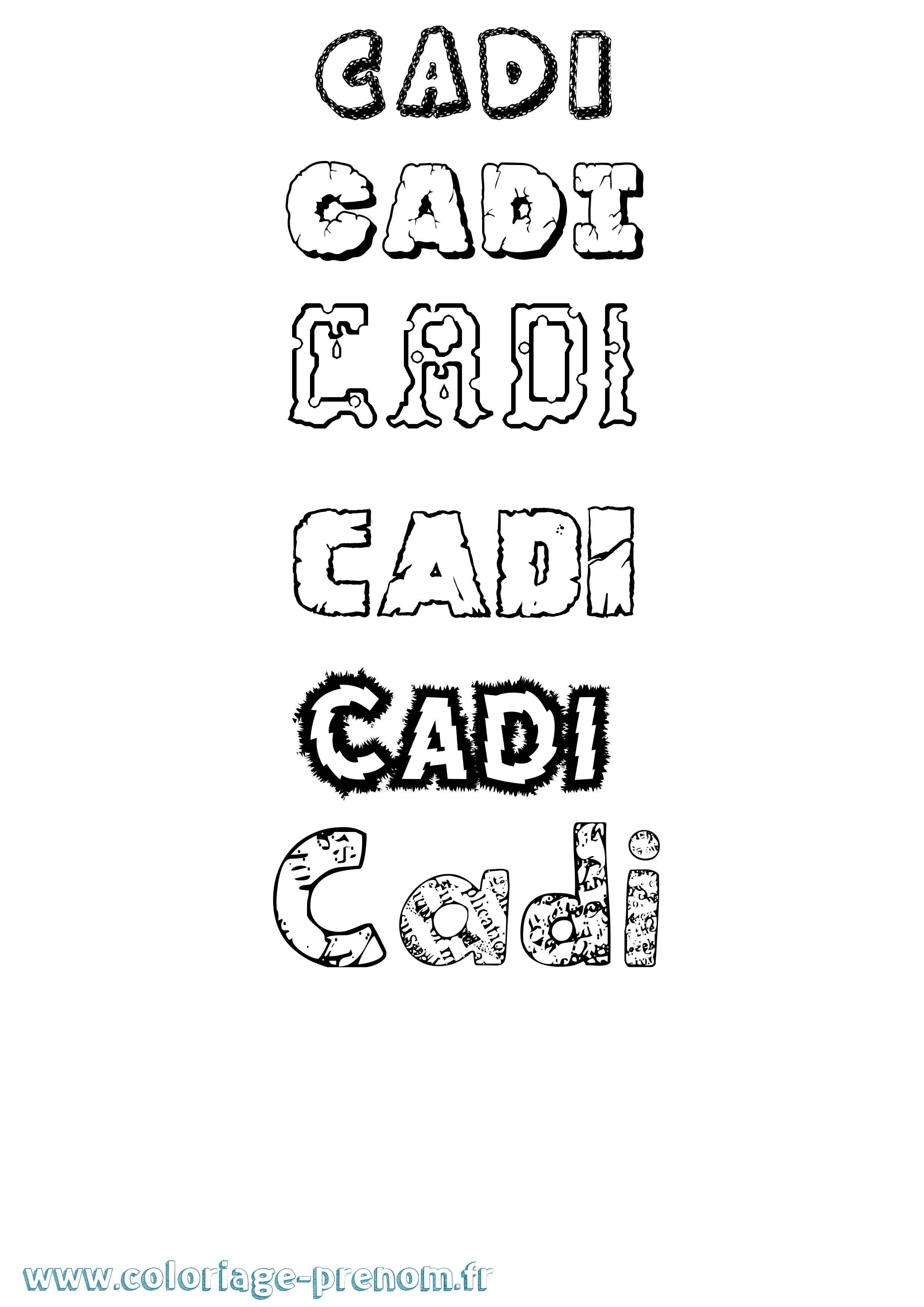 Coloriage Cadi Destructuré Coloriage prénom Cadi Destructuré