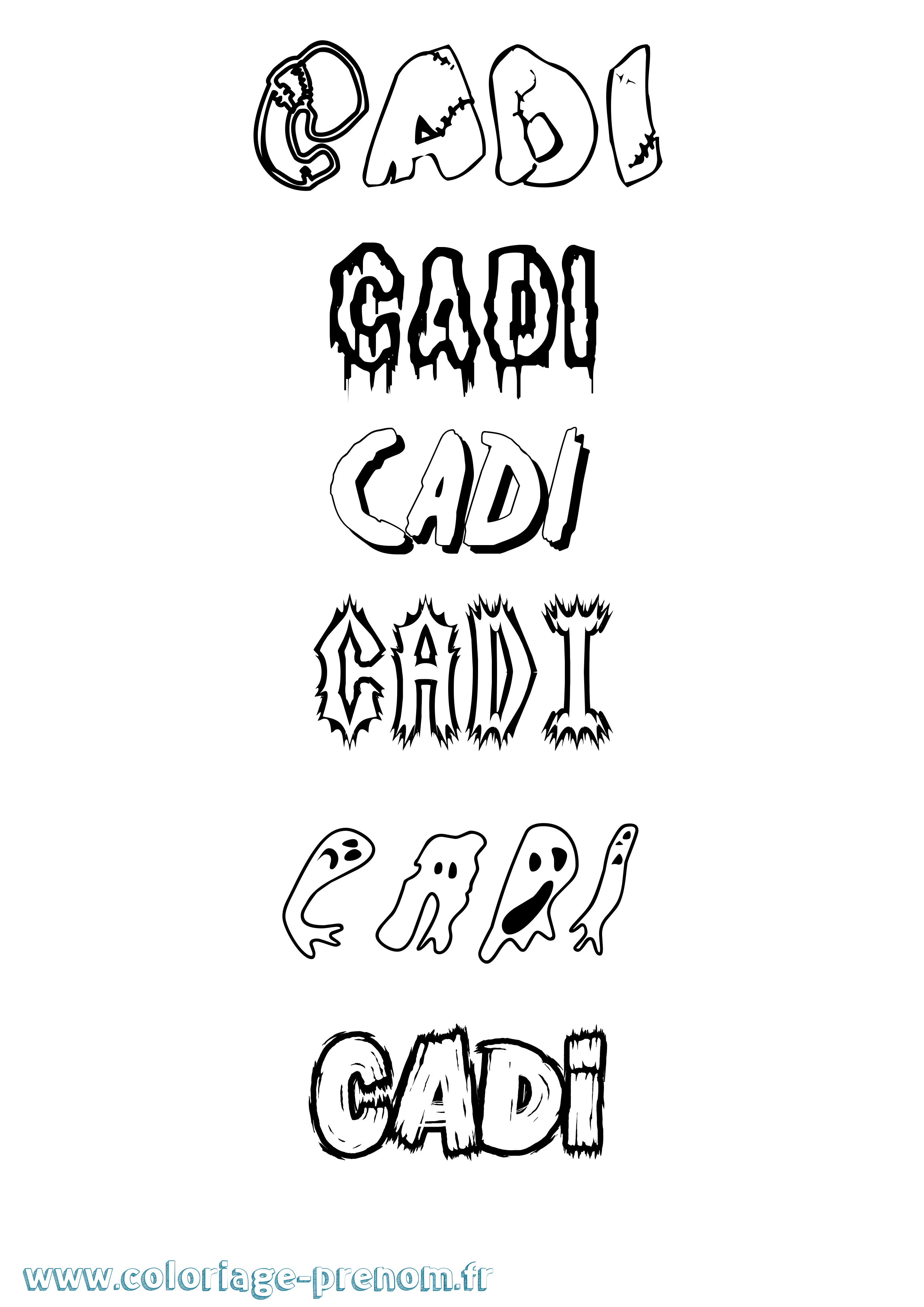 Coloriage Cadi Frisson Coloriage prénom Cadi Frisson