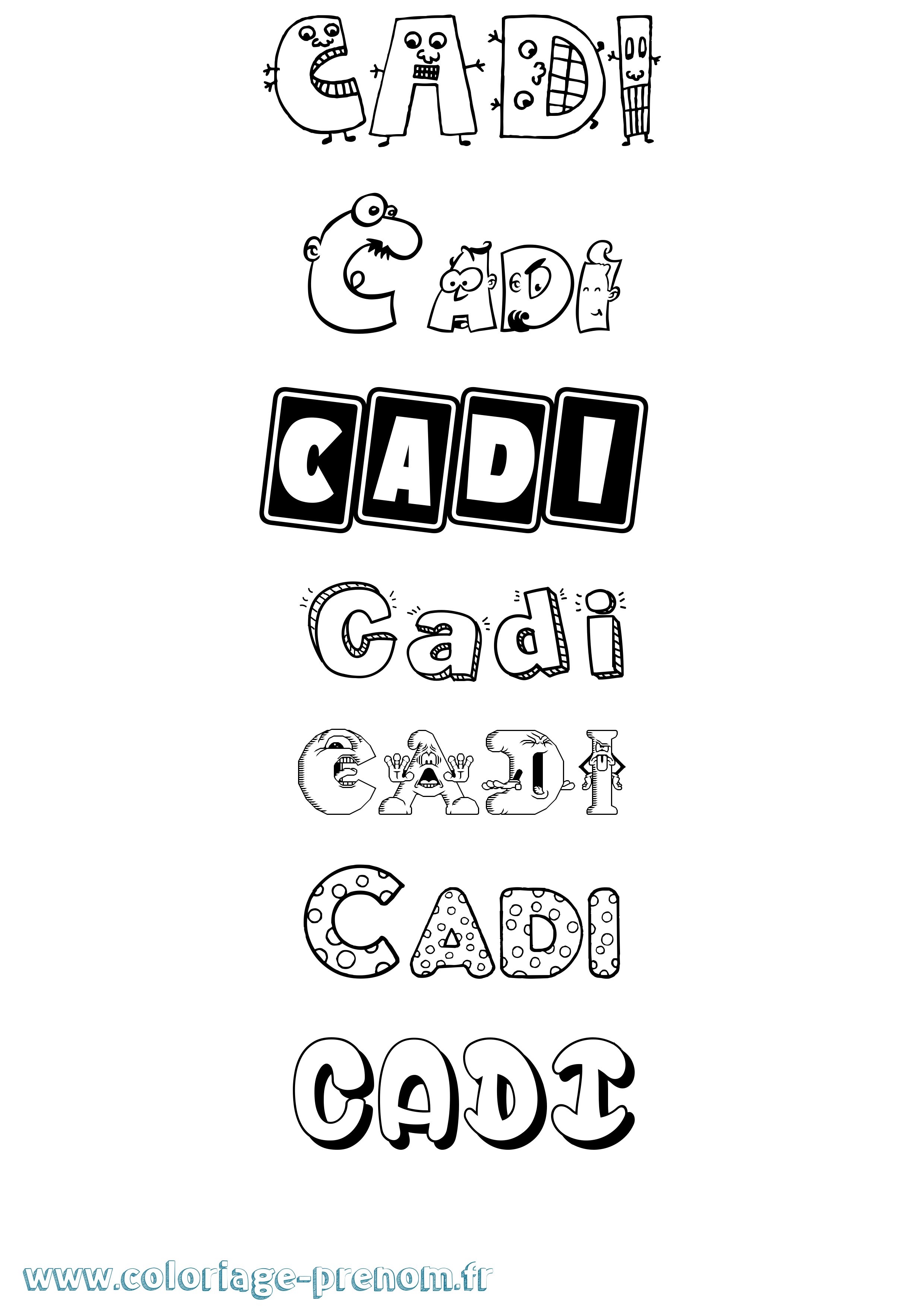 Coloriage Cadi Fun Coloriage prénom Cadi Fun