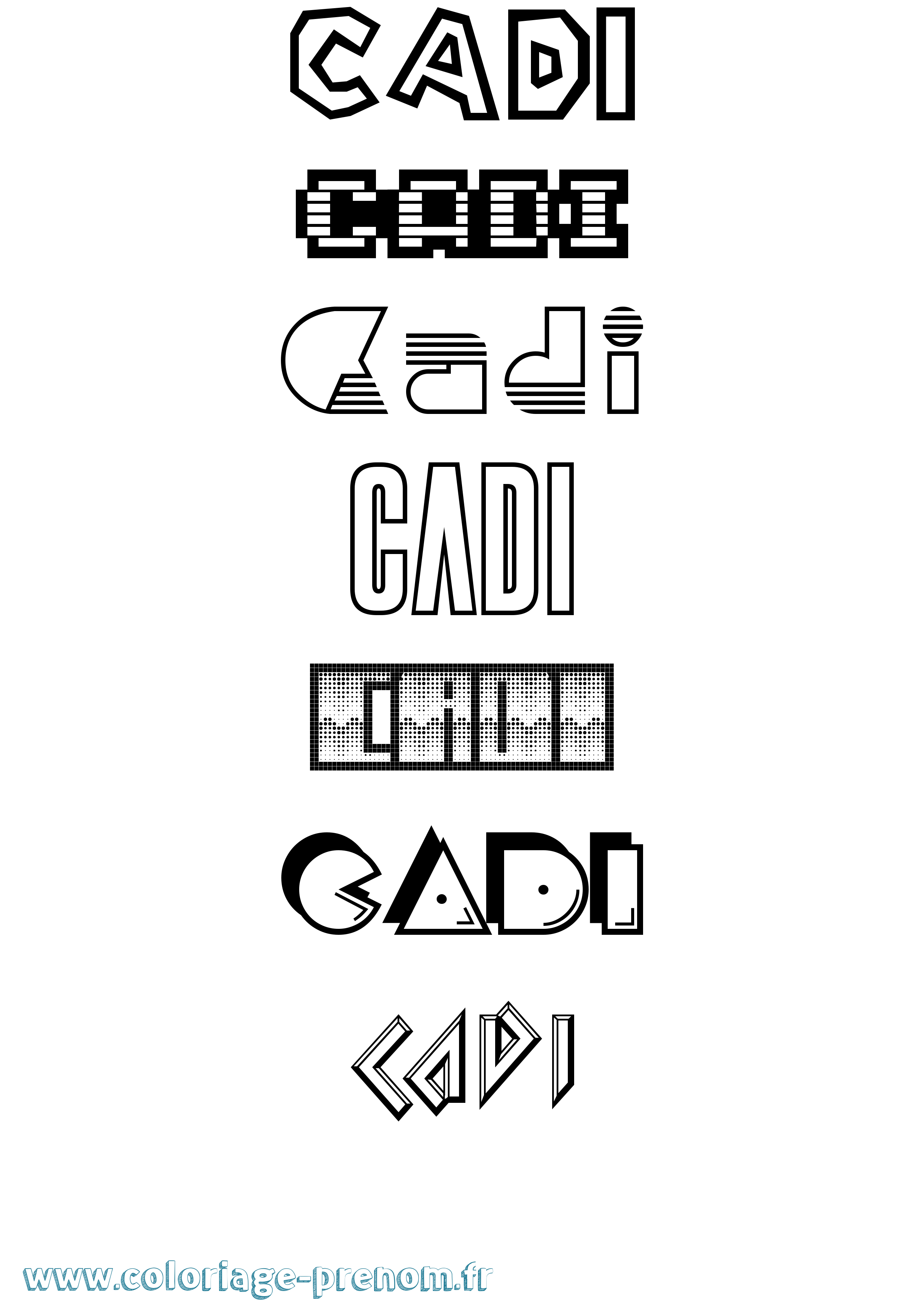 Coloriage Cadi Jeux Vidéos Coloriage prénom Cadi Jeux Vidéos