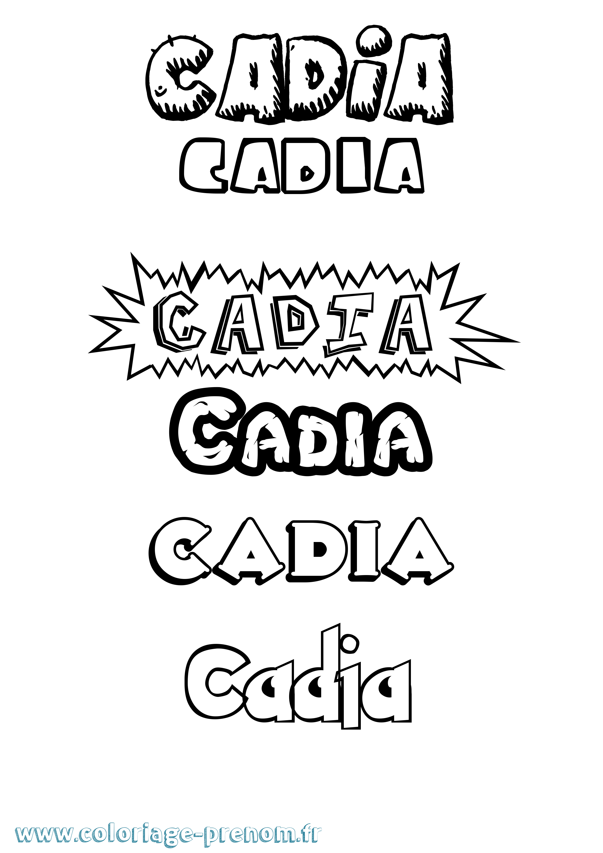 Coloriage Cadia Dessin Animé Coloriage prénom Cadia Dessin Animé