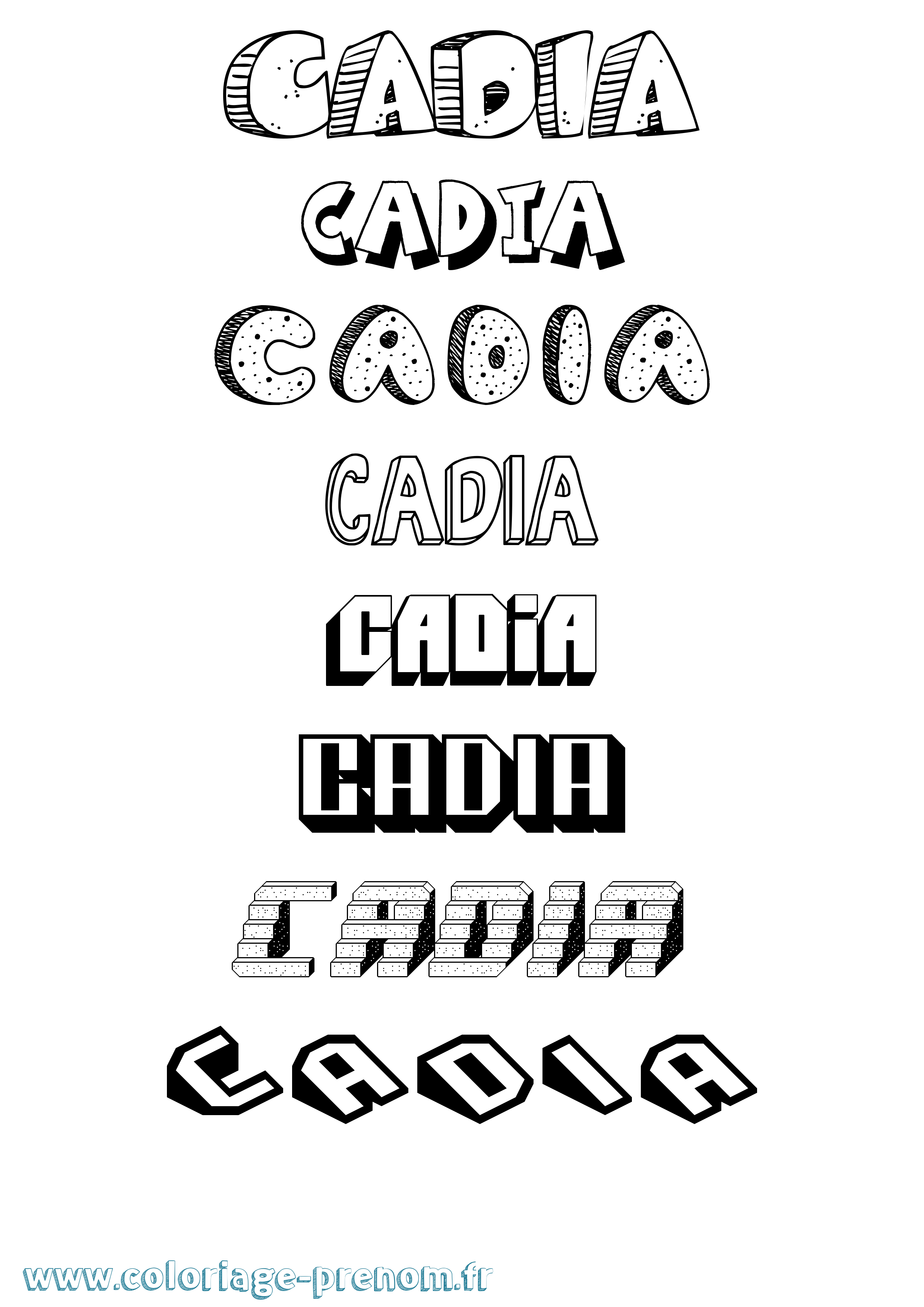 Coloriage Cadia Effet 3D Coloriage prénom Cadia Effet 3D