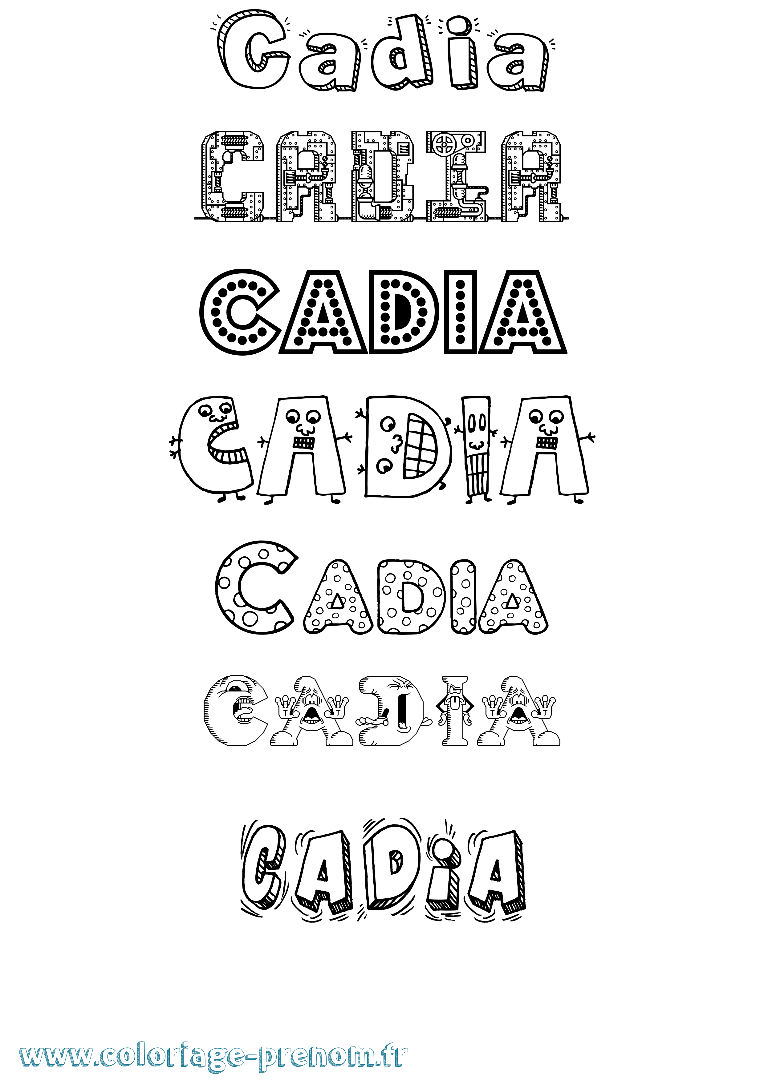 Coloriage Cadia Fun Coloriage prénom Cadia Fun
