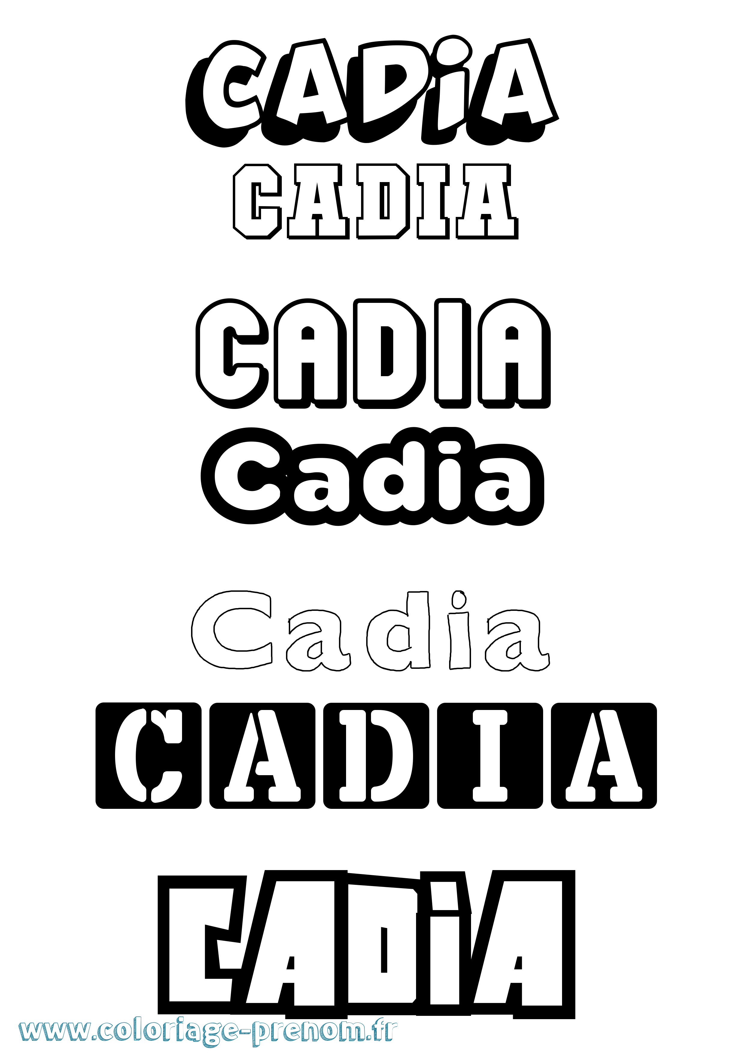 Coloriage Cadia Simple Coloriage prénom Cadia Simple