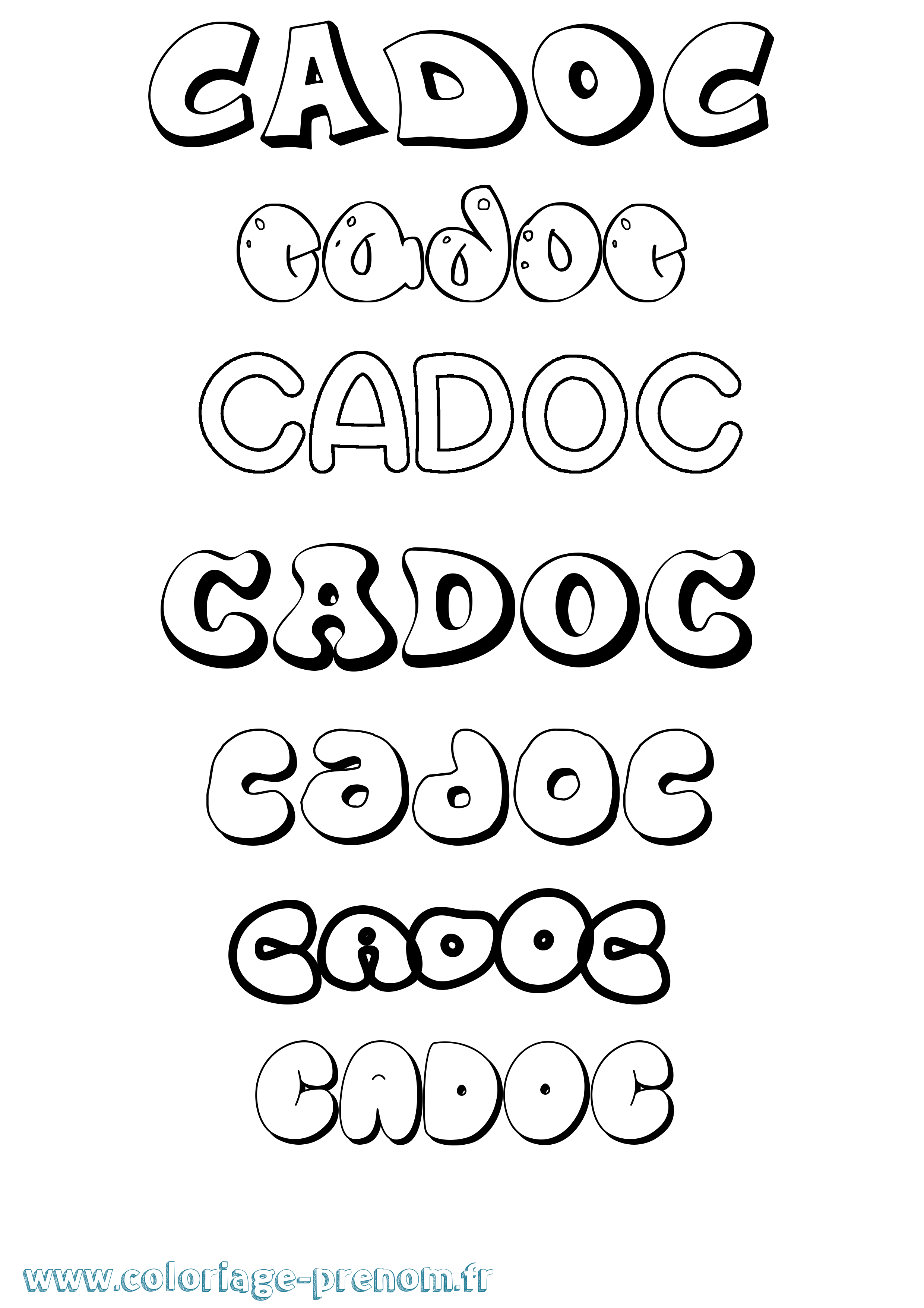 Coloriage Cadoc Bubble Coloriage prénom Cadoc Bubble