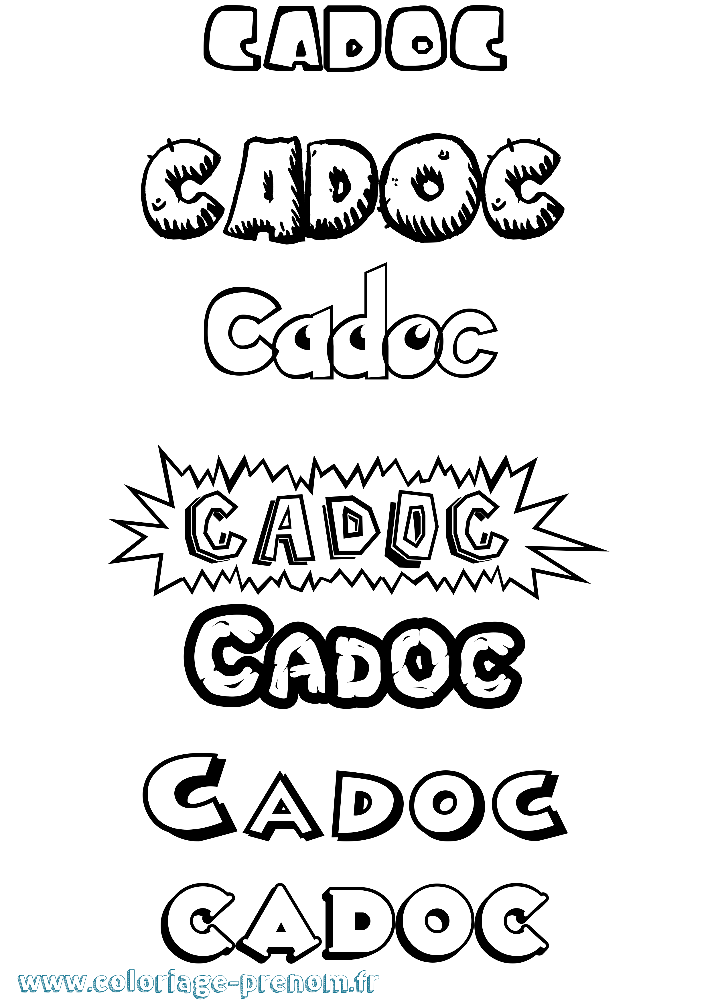 Coloriage Cadoc Dessin Animé Coloriage prénom Cadoc Dessin Animé