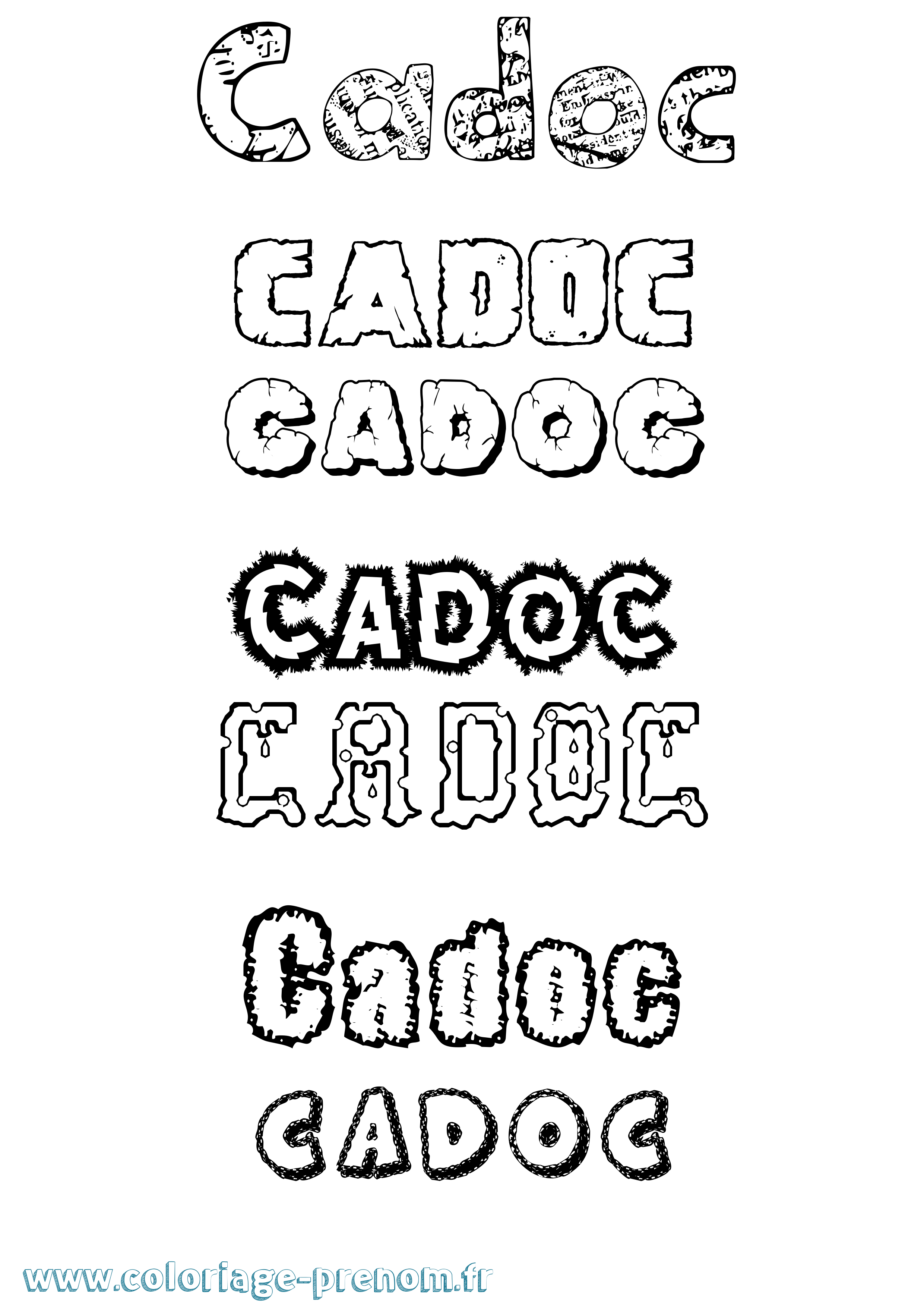 Coloriage Cadoc Destructuré Coloriage prénom Cadoc Destructuré