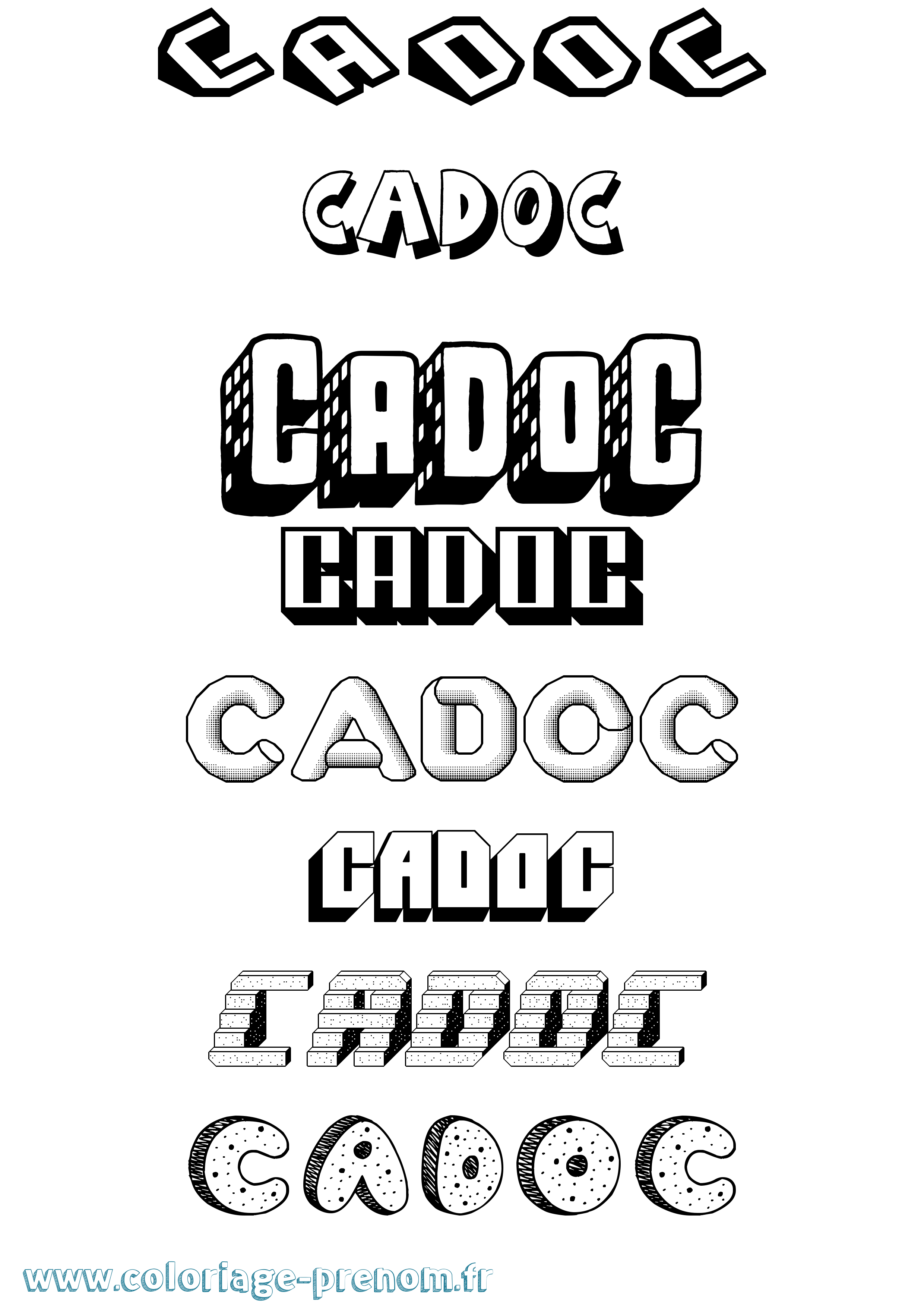 Coloriage Cadoc Effet 3D Coloriage prénom Cadoc Effet 3D