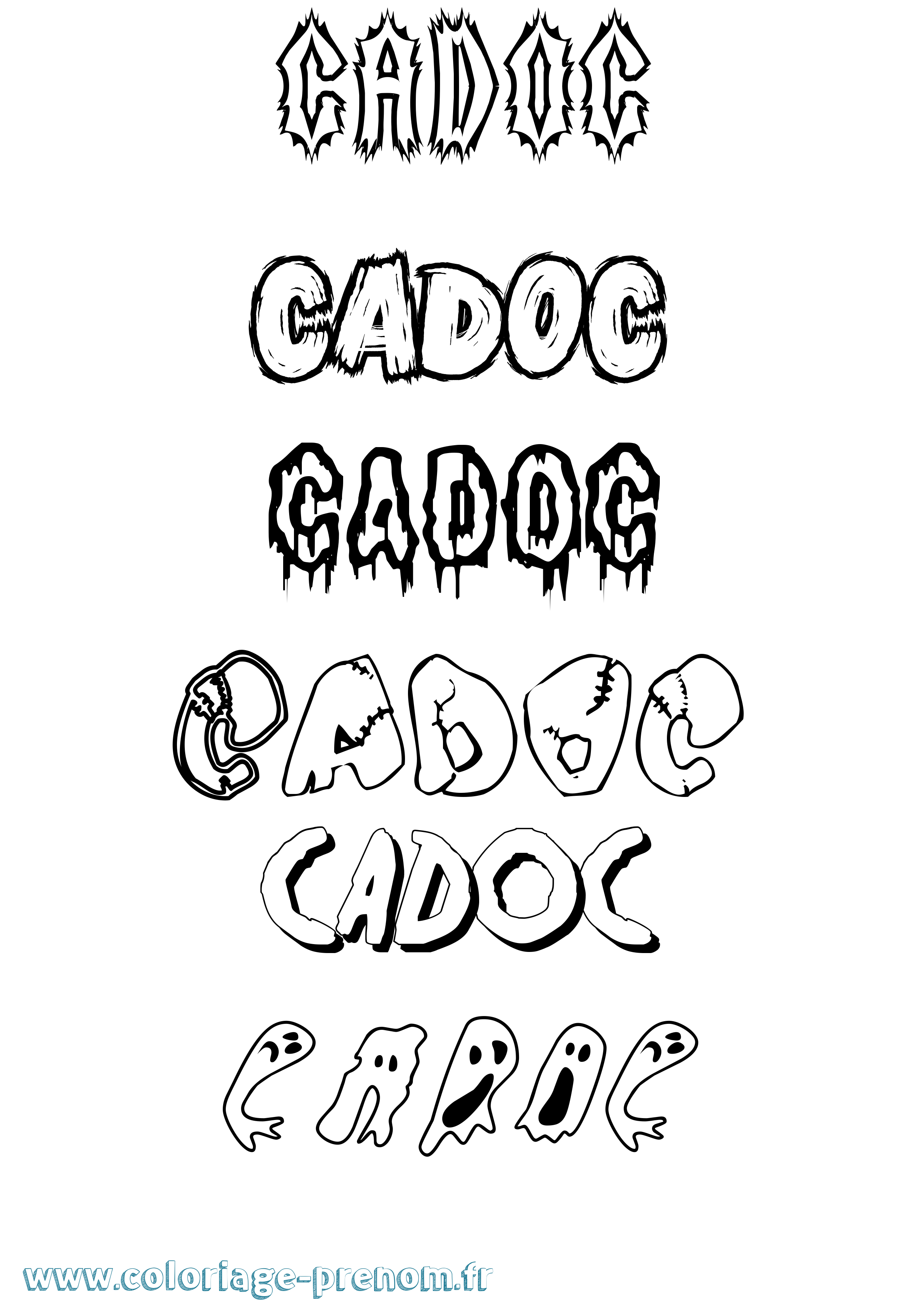 Coloriage Cadoc Frisson Coloriage prénom Cadoc Frisson