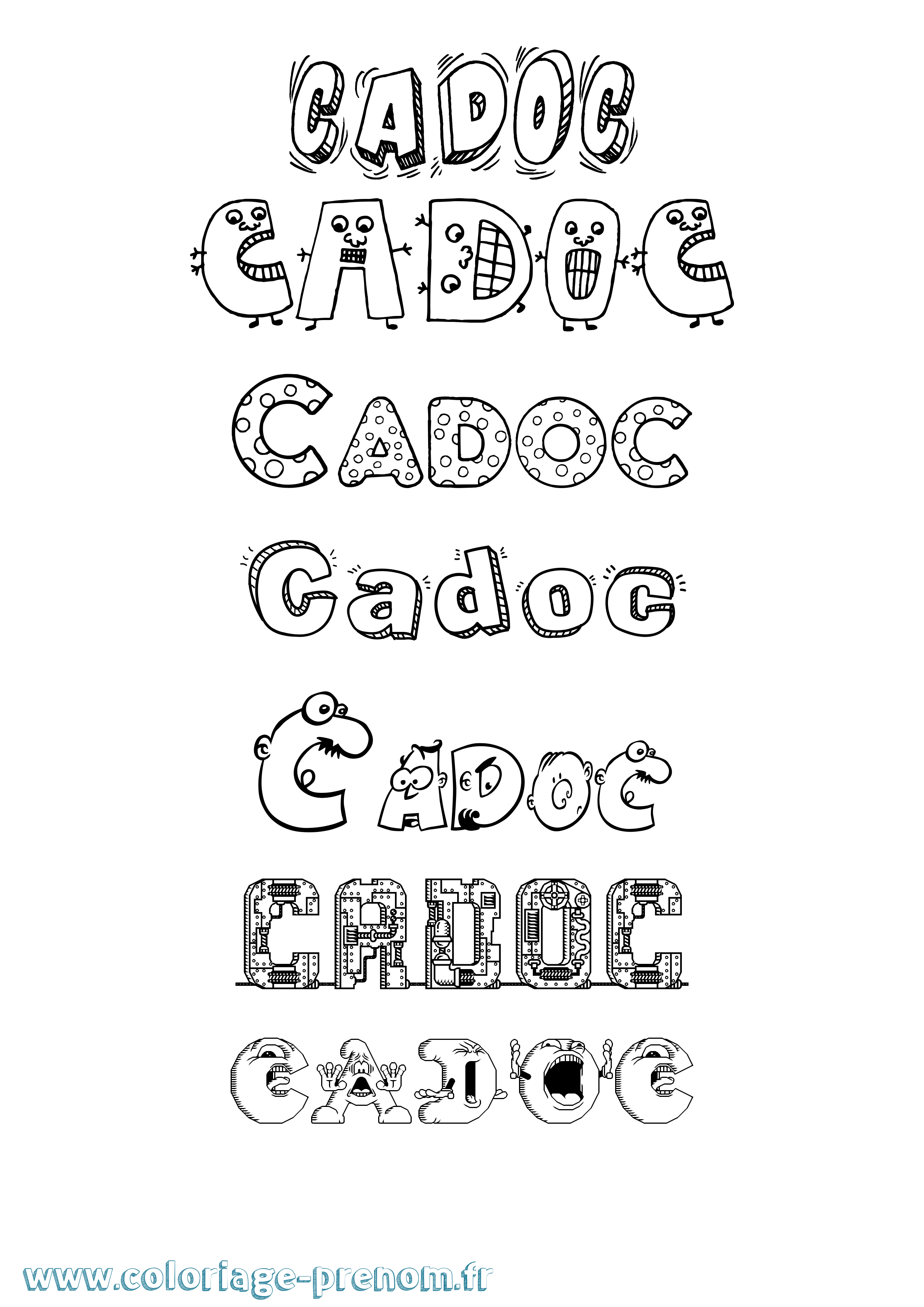 Coloriage Cadoc Fun Coloriage prénom Cadoc Fun