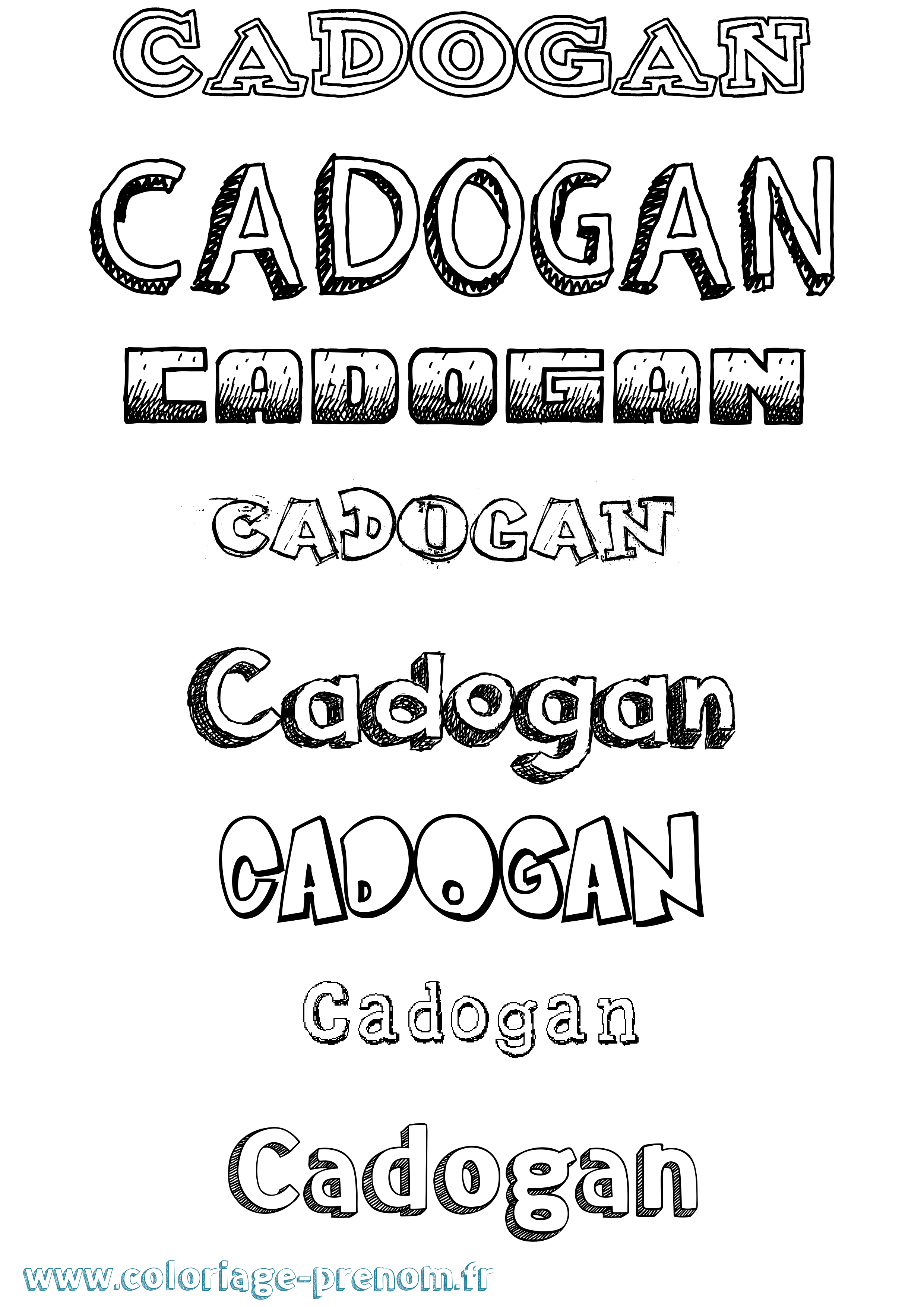 Coloriage prénom Cadogan Dessiné