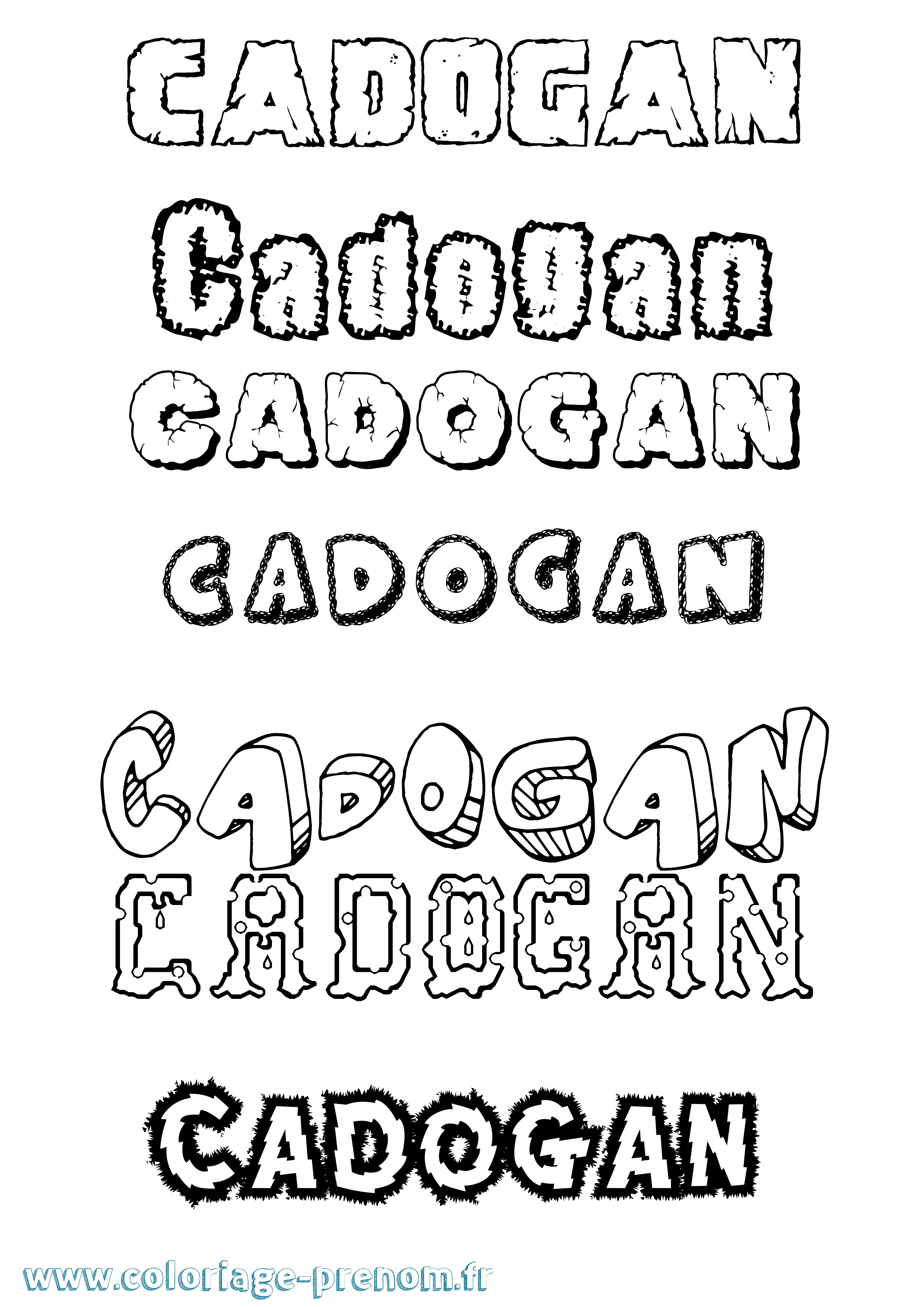 Coloriage prénom Cadogan Destructuré