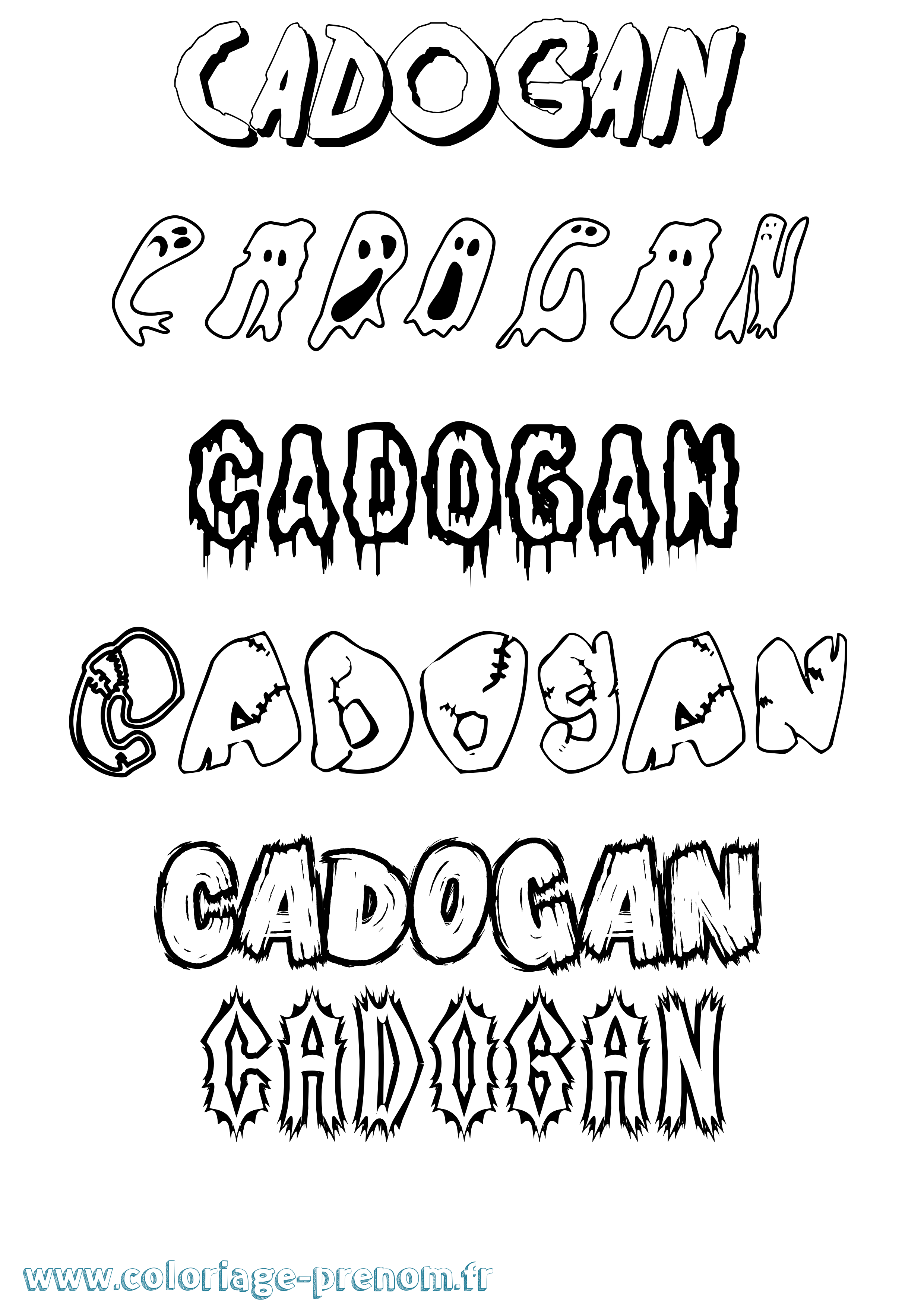 Coloriage prénom Cadogan Frisson