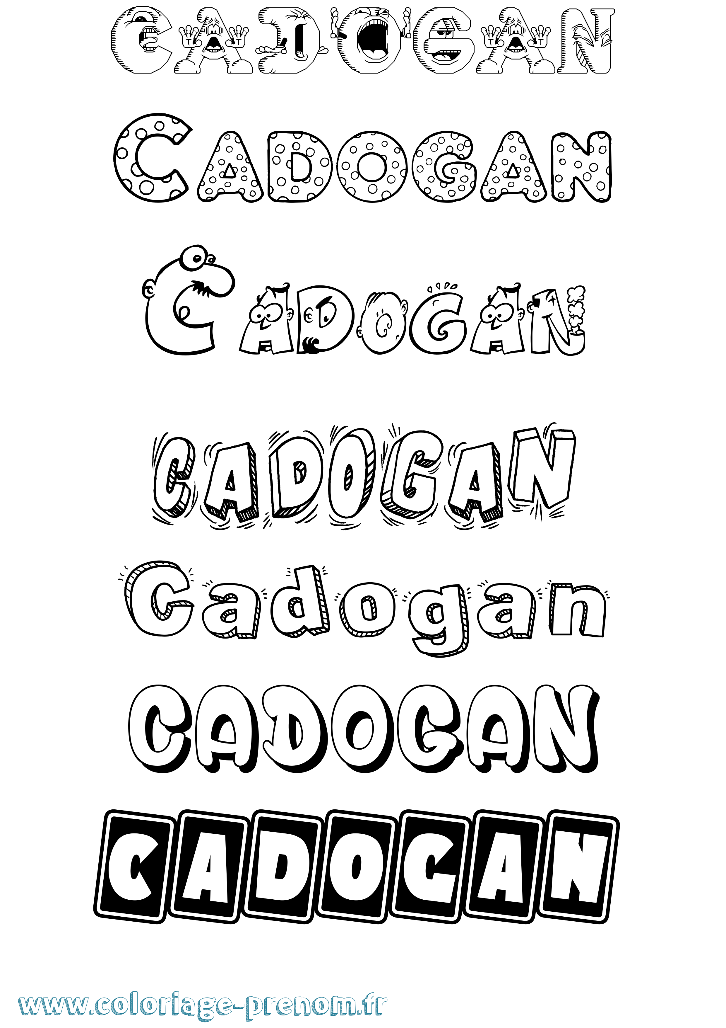 Coloriage prénom Cadogan Fun