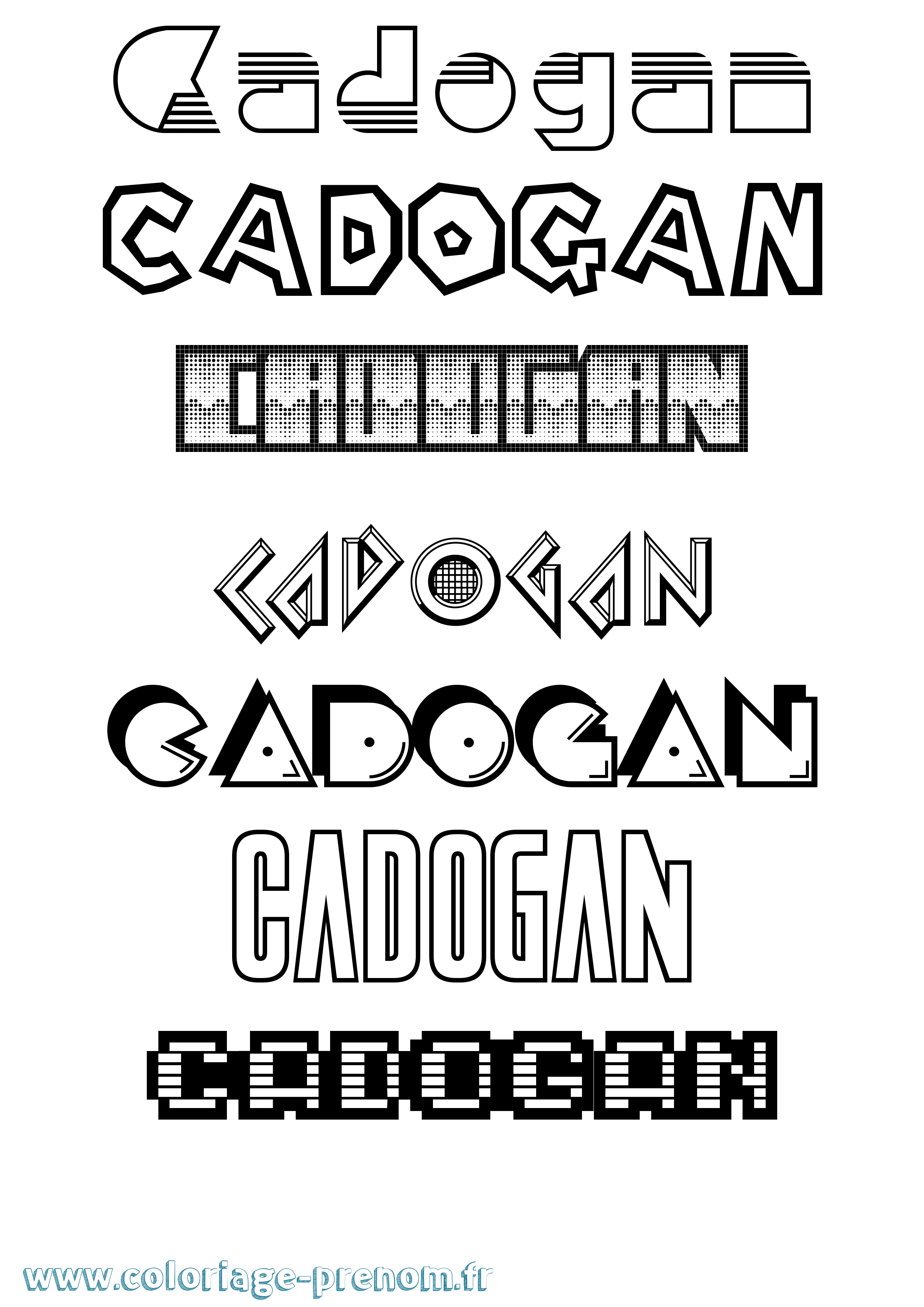 Coloriage prénom Cadogan Jeux Vidéos