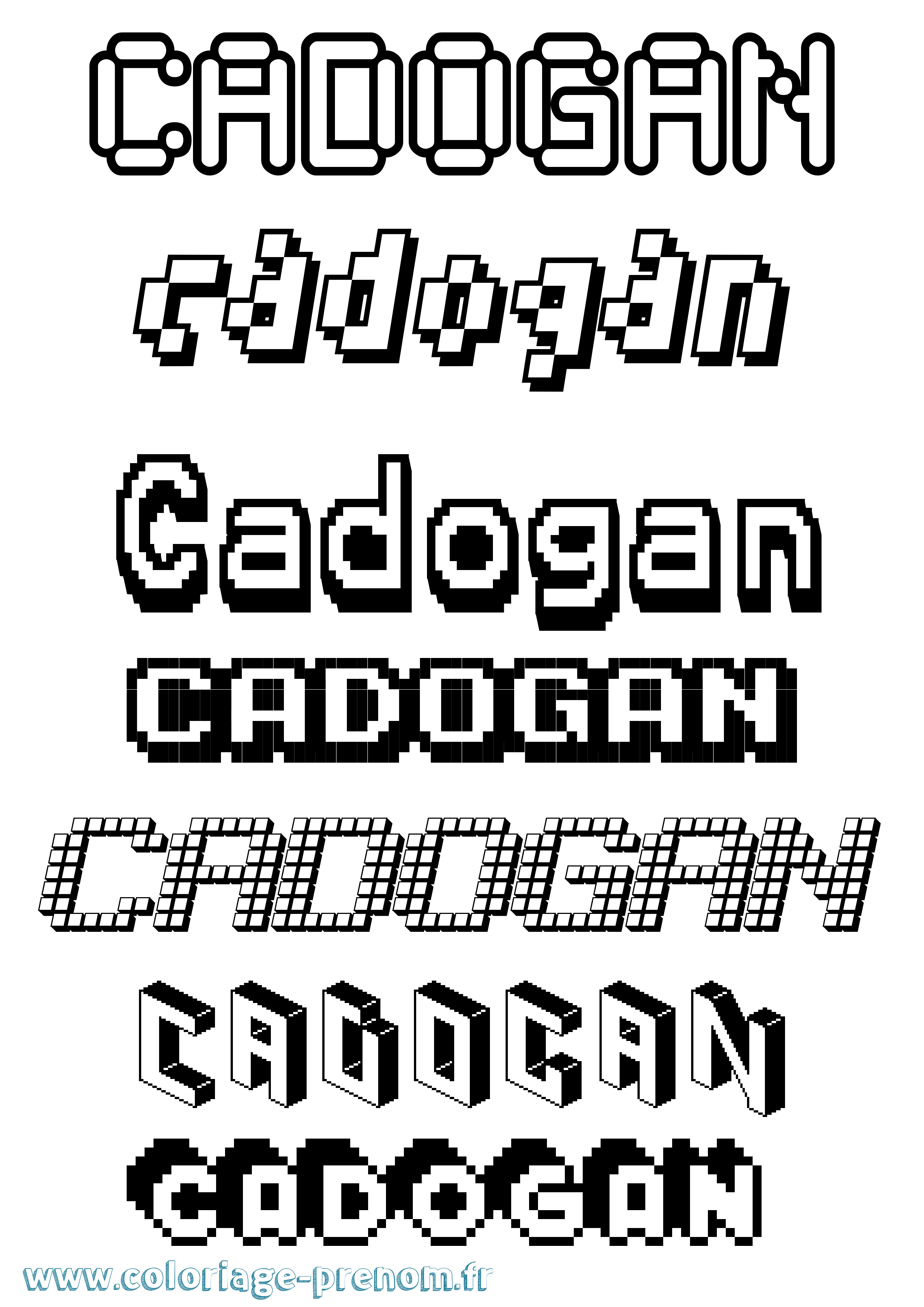 Coloriage prénom Cadogan Pixel
