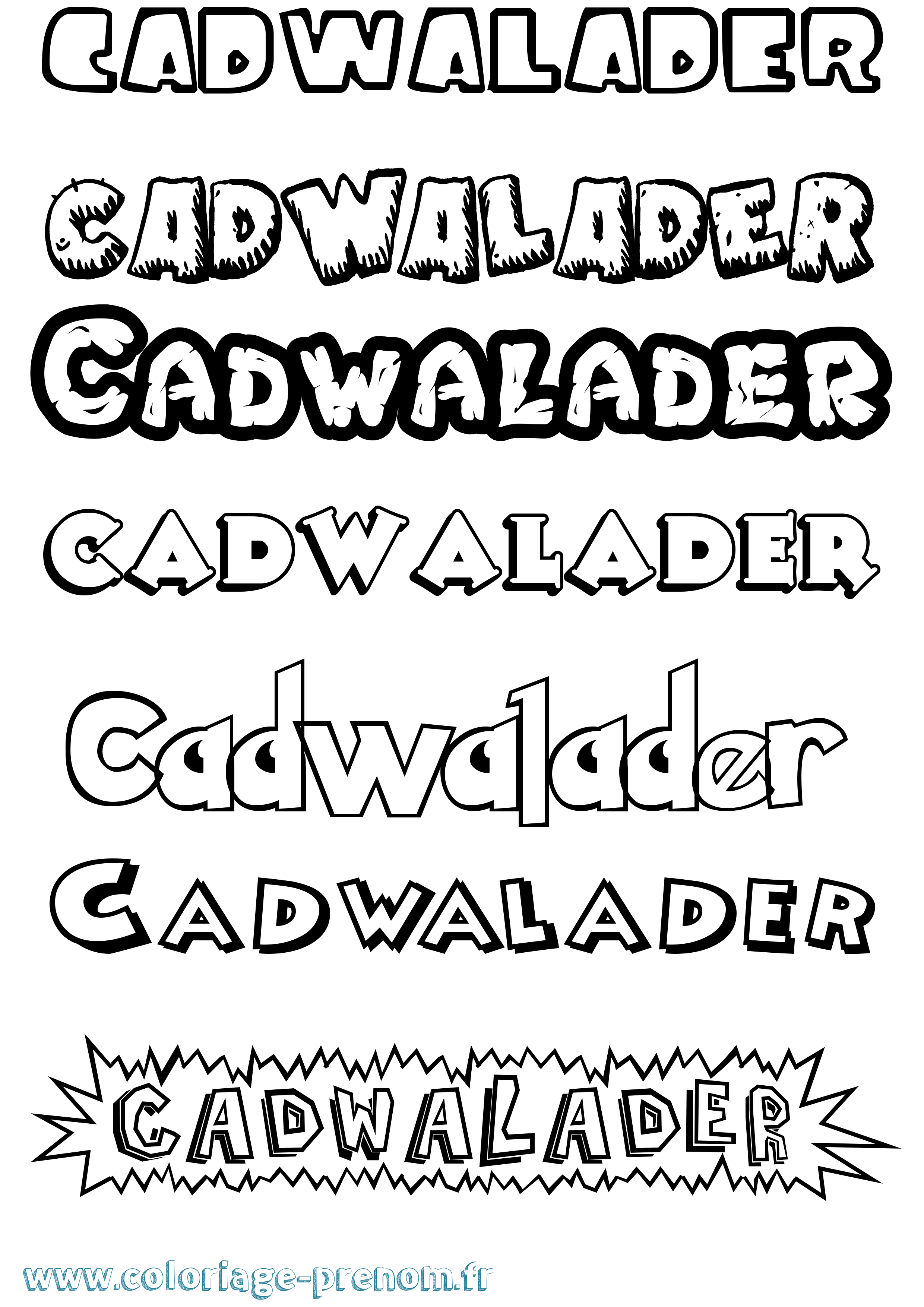 Coloriage Cadwalader Dessin Animé Coloriage prénom Cadwalader Dessin Animé