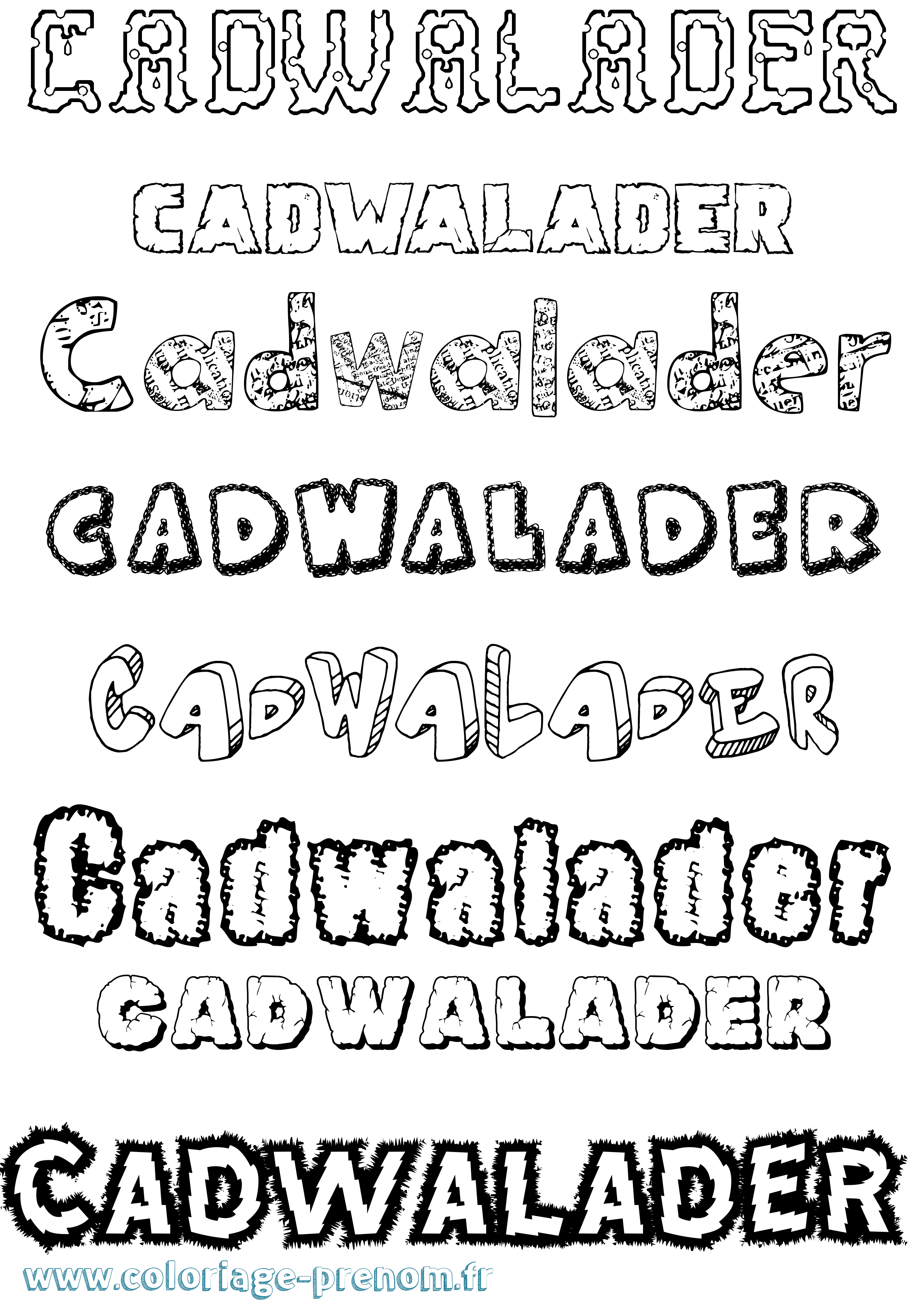 Coloriage Cadwalader Destructuré Coloriage prénom Cadwalader Destructuré