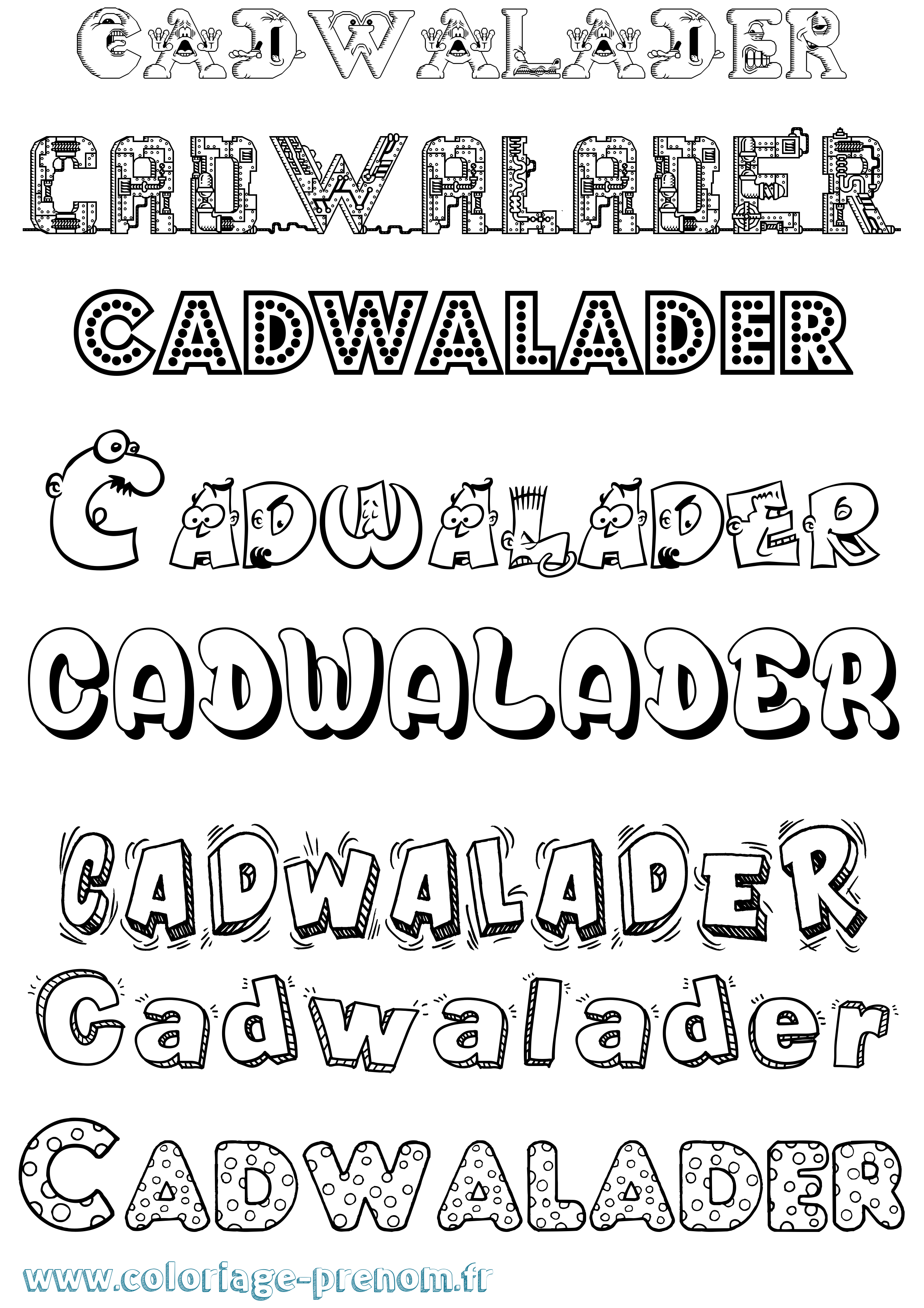 Coloriage Cadwalader Fun Coloriage prénom Cadwalader Fun