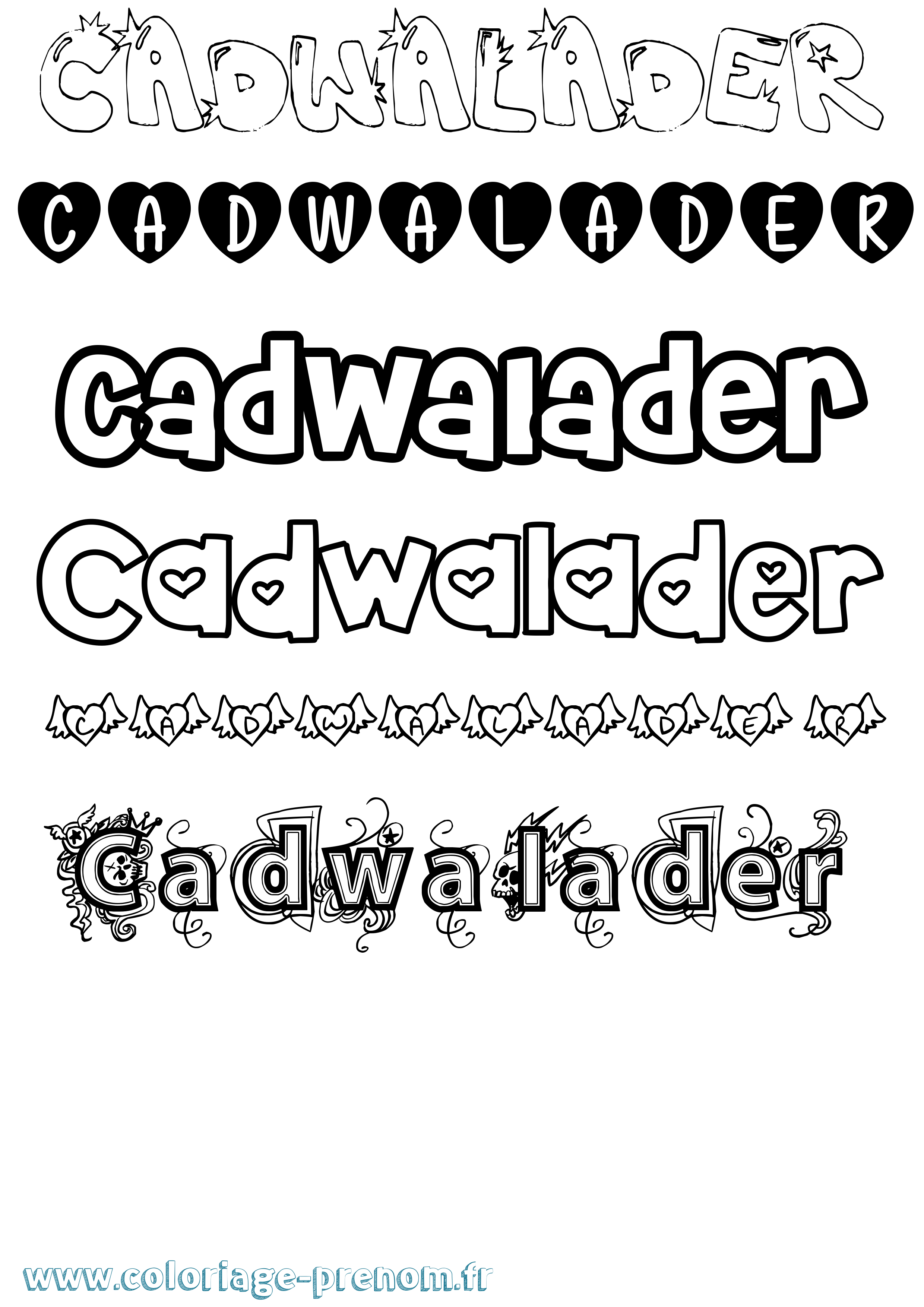 Coloriage Cadwalader Girly Coloriage prénom Cadwalader Girly