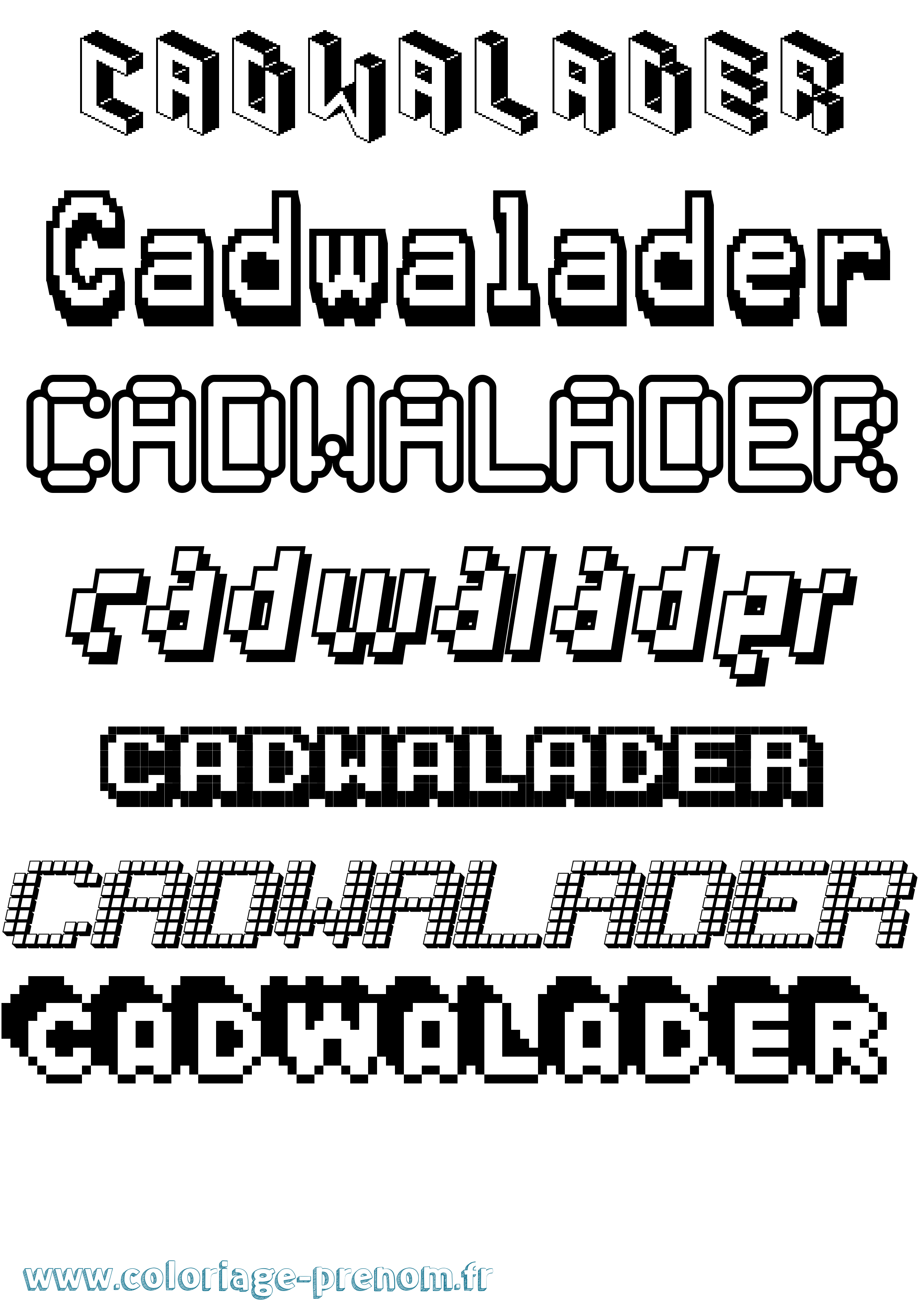 Coloriage Cadwalader Pixel Coloriage prénom Cadwalader Pixel