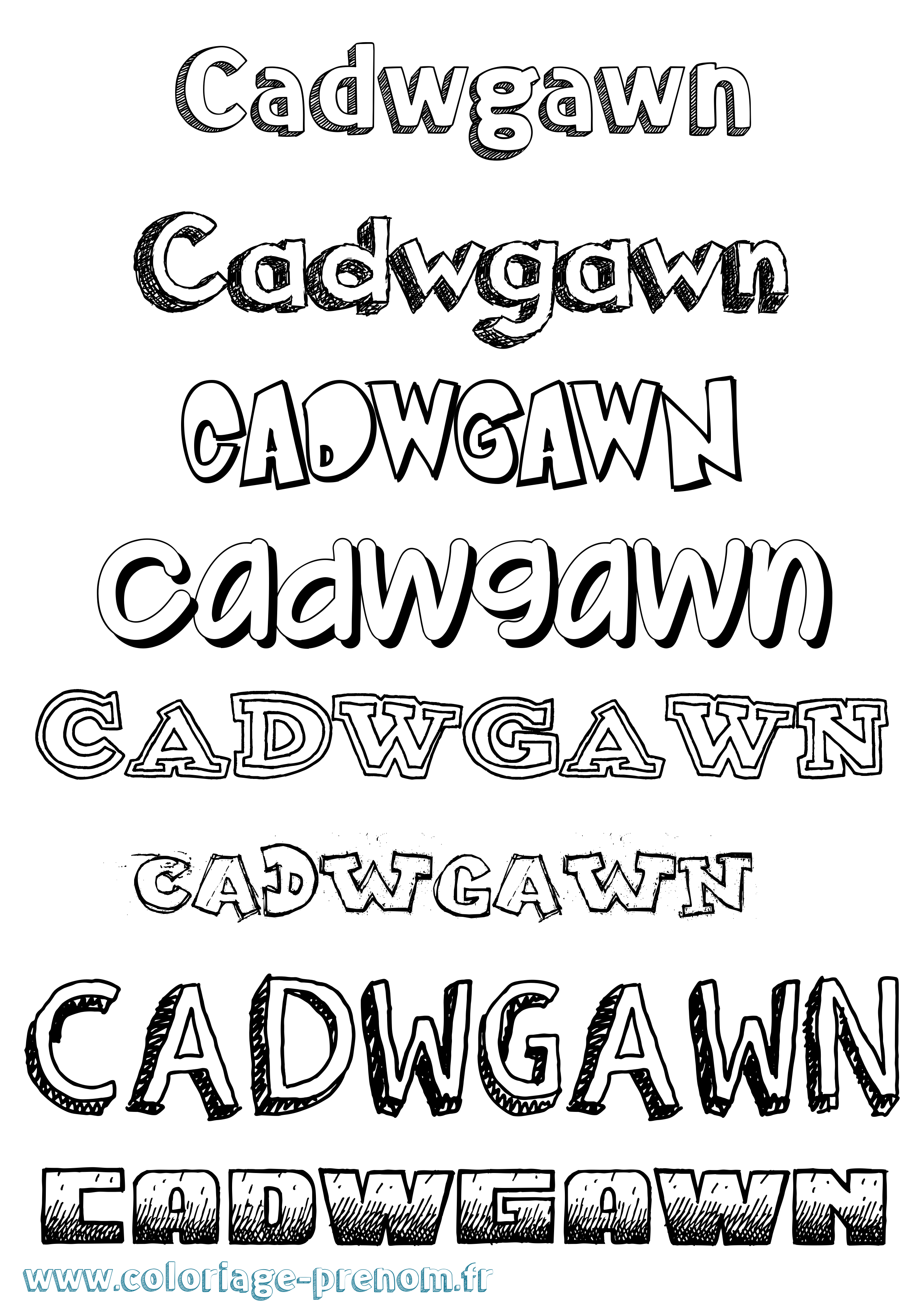 Coloriage prénom Cadwgawn Dessiné