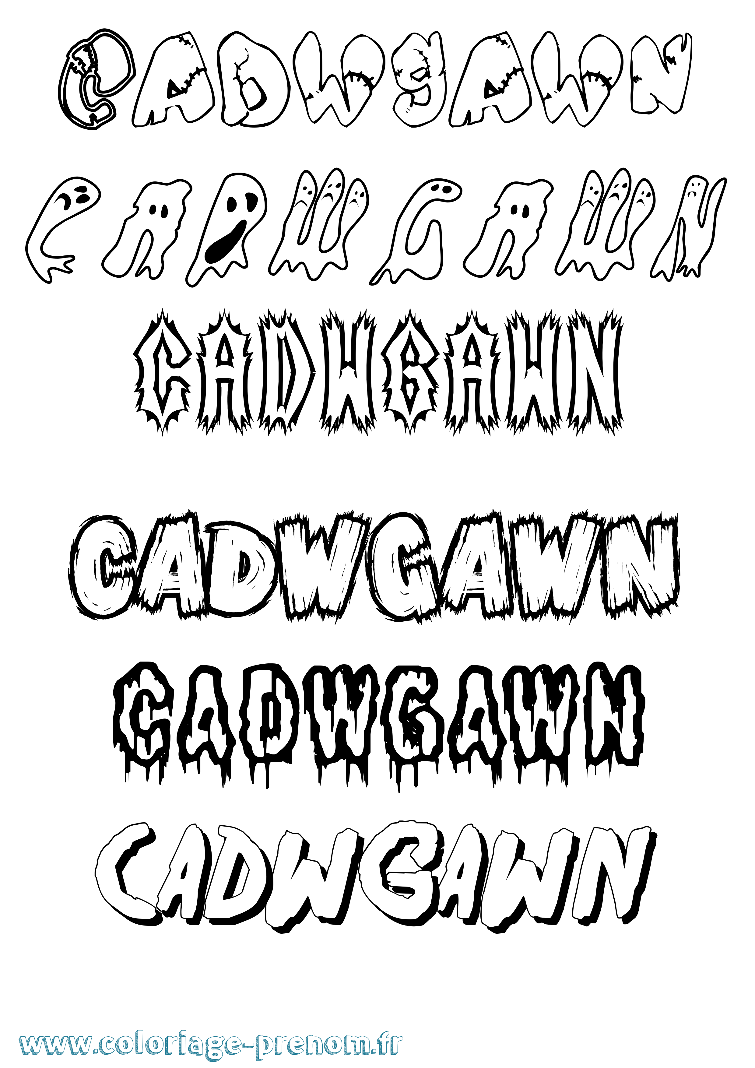 Coloriage prénom Cadwgawn Frisson