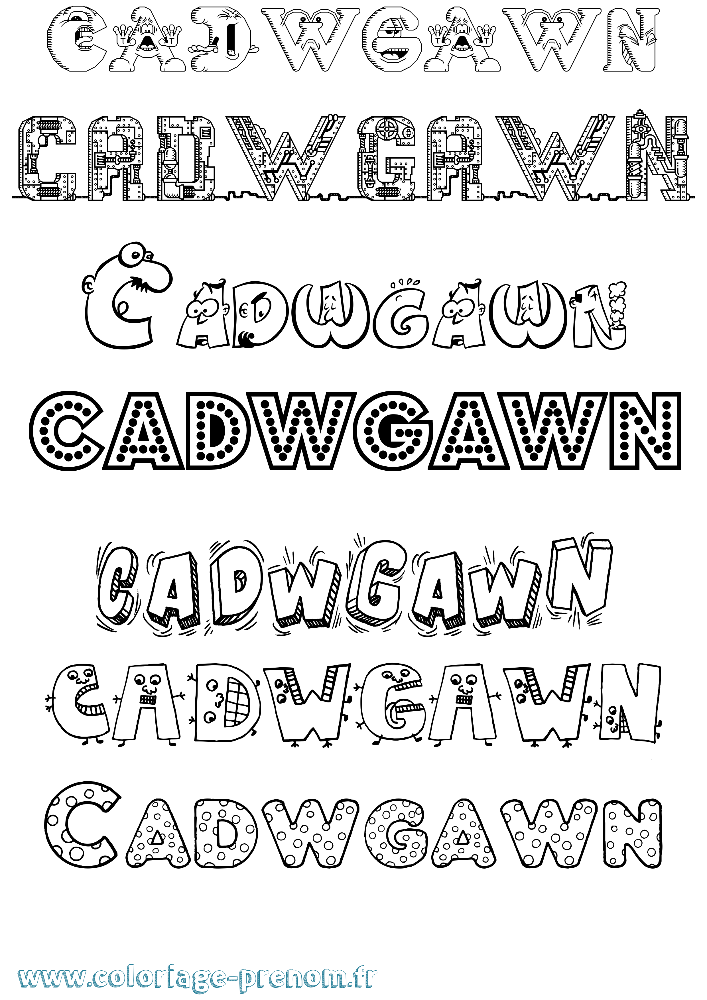 Coloriage prénom Cadwgawn Fun