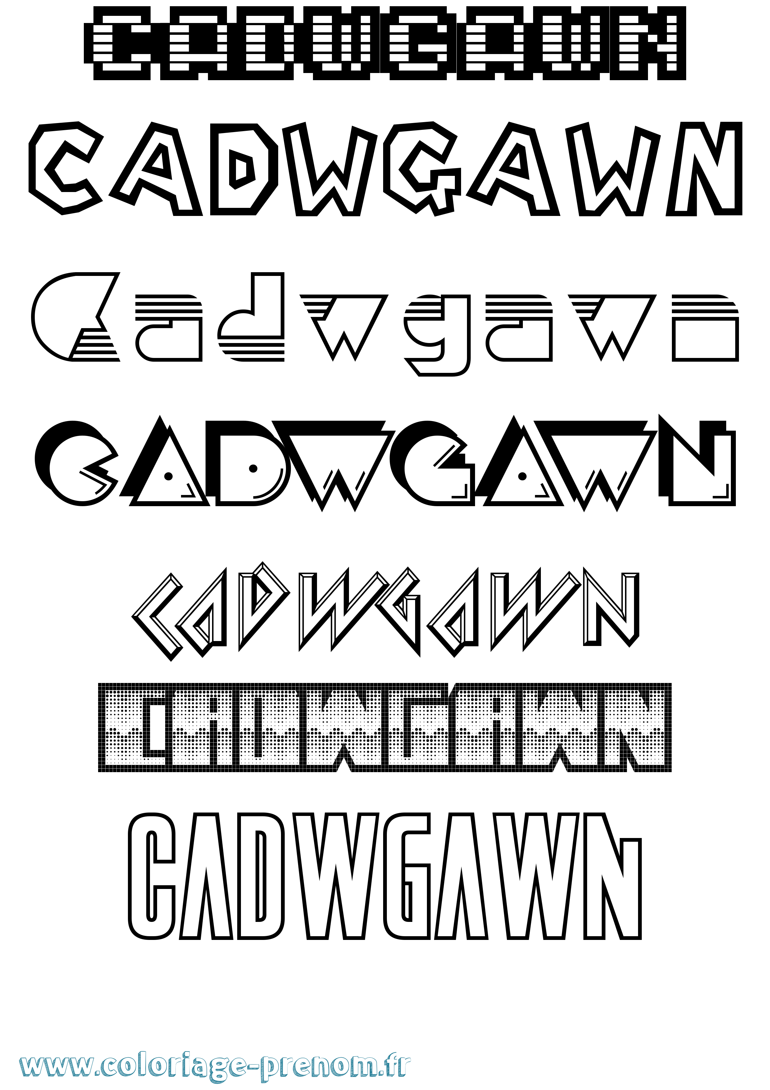 Coloriage prénom Cadwgawn Jeux Vidéos