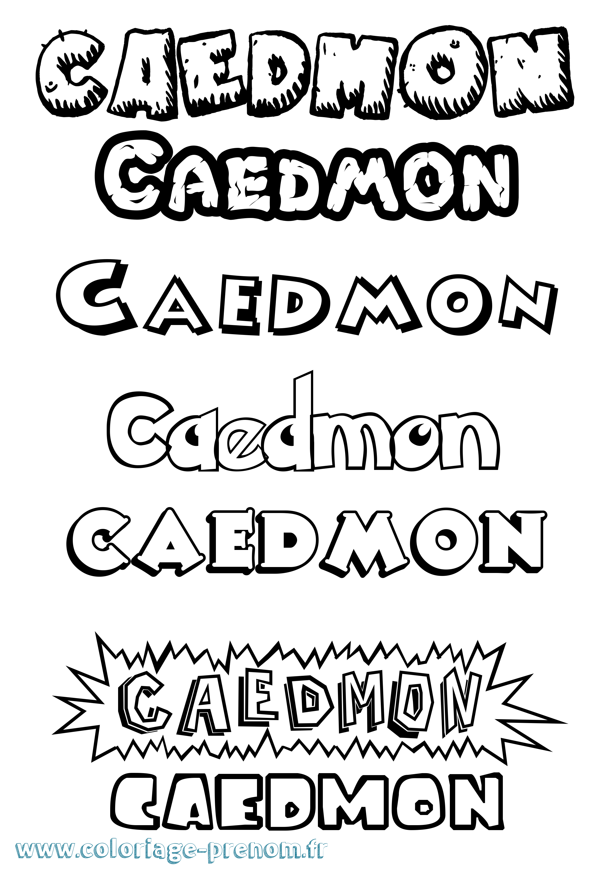 Coloriage prénom Caedmon Dessin Animé