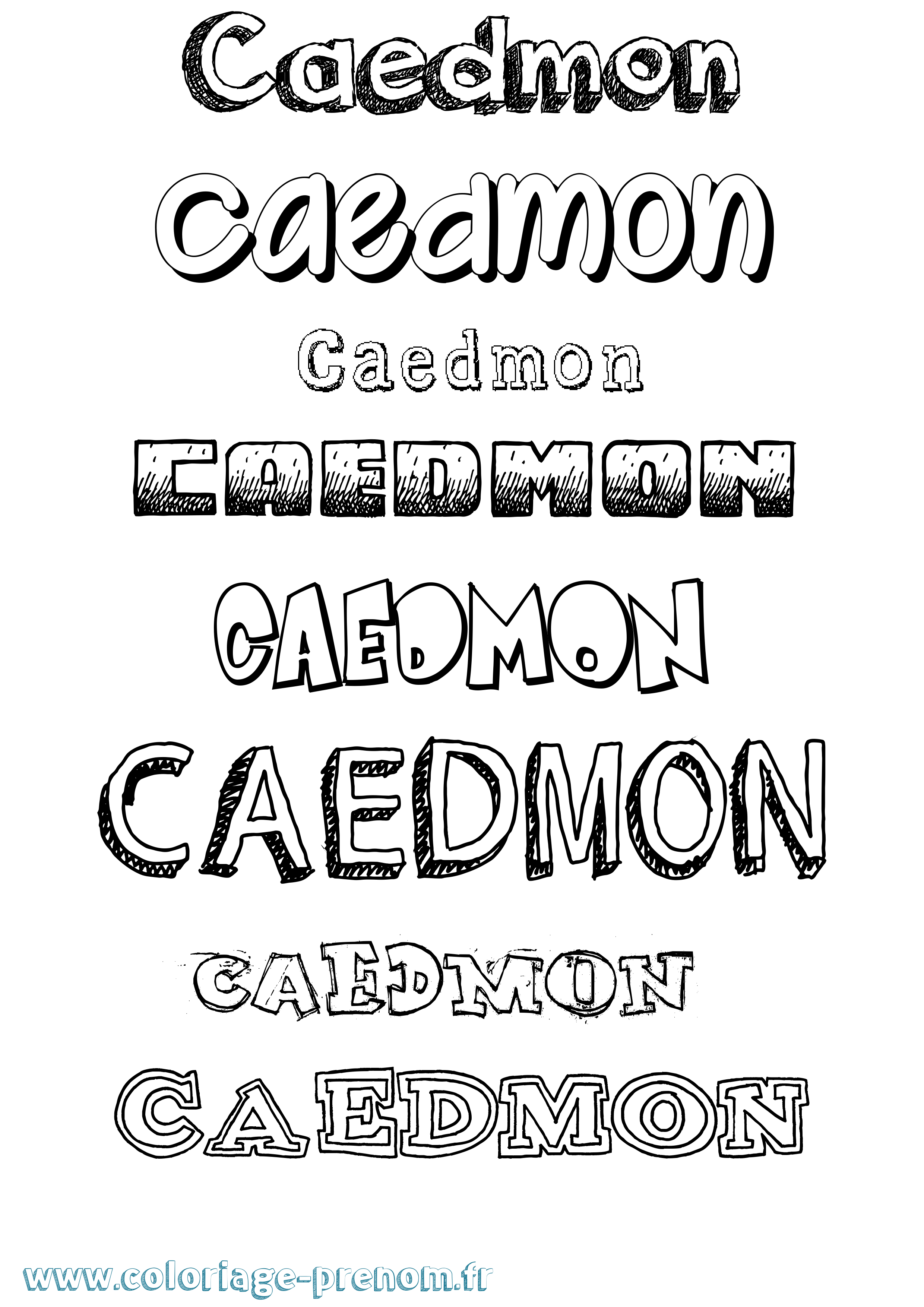 Coloriage prénom Caedmon Dessiné
