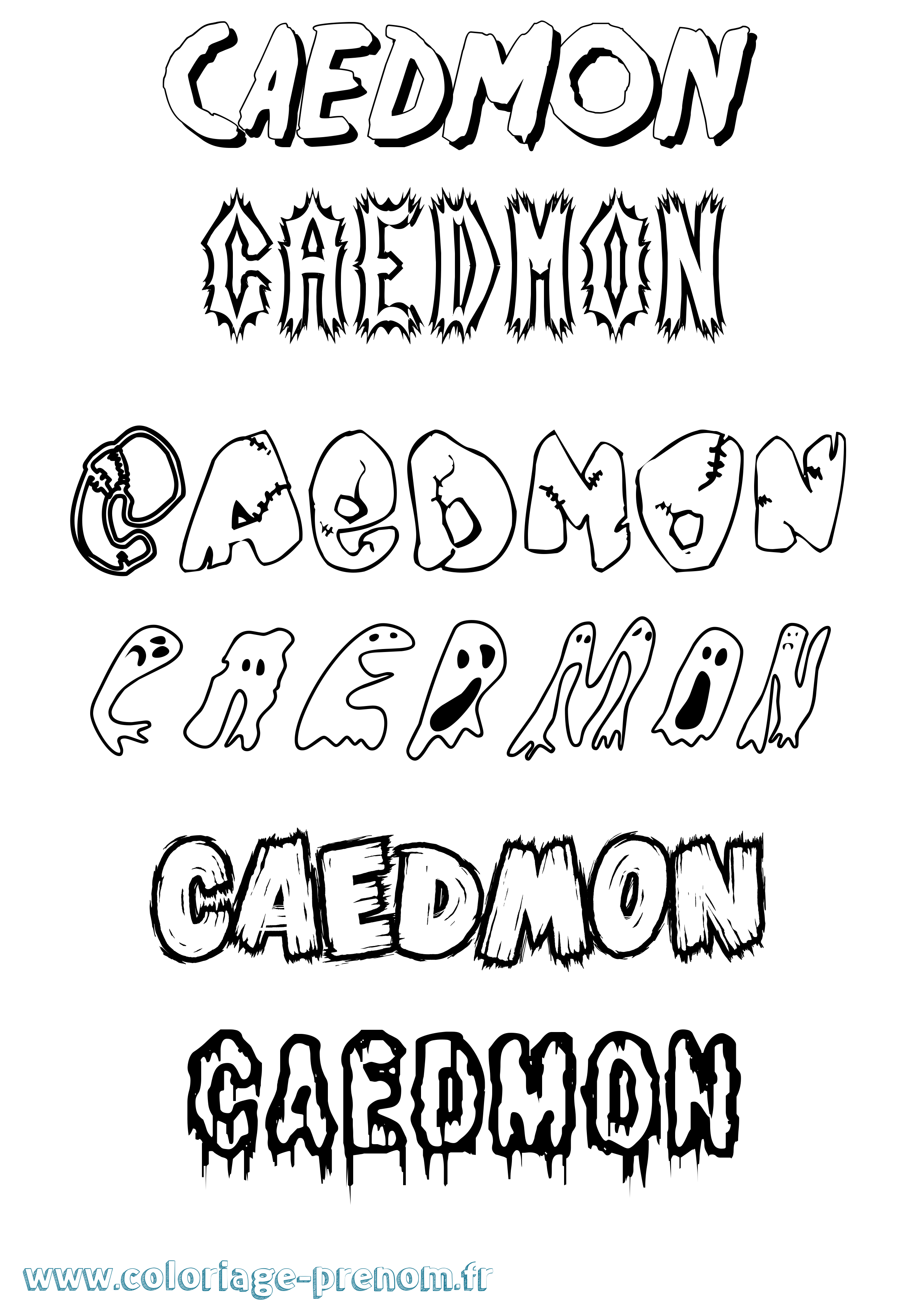 Coloriage prénom Caedmon Frisson