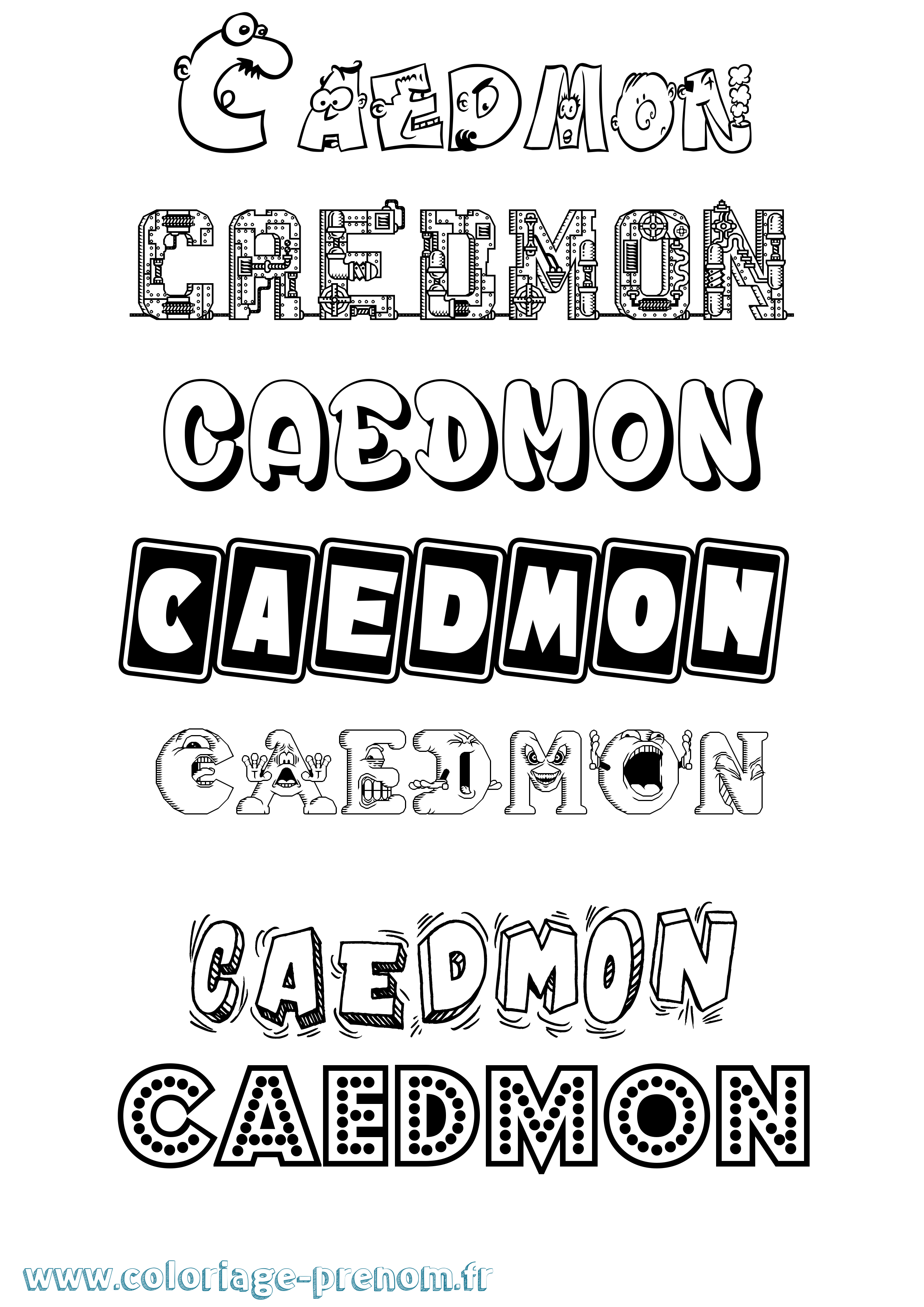 Coloriage prénom Caedmon Fun