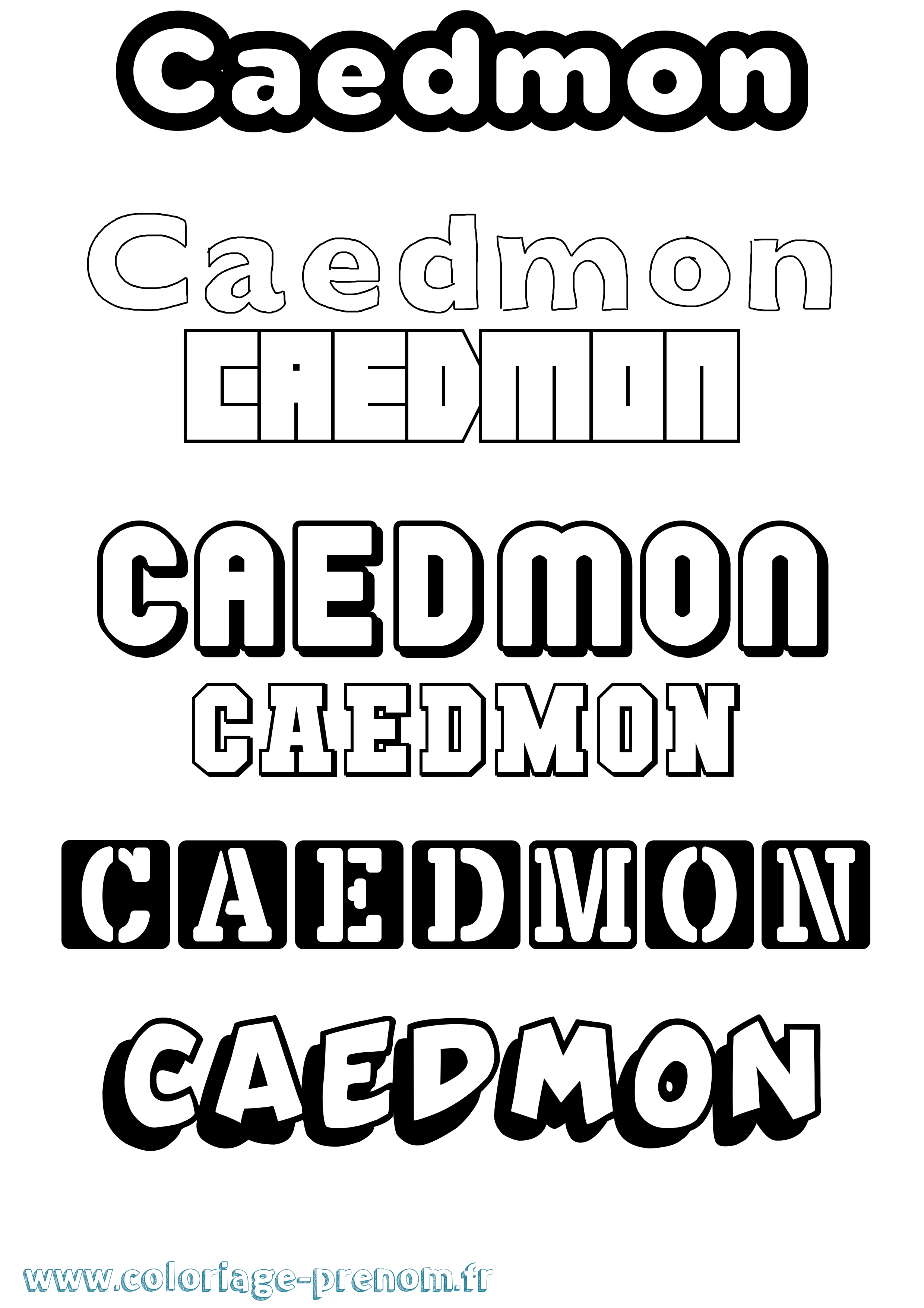 Coloriage prénom Caedmon Simple
